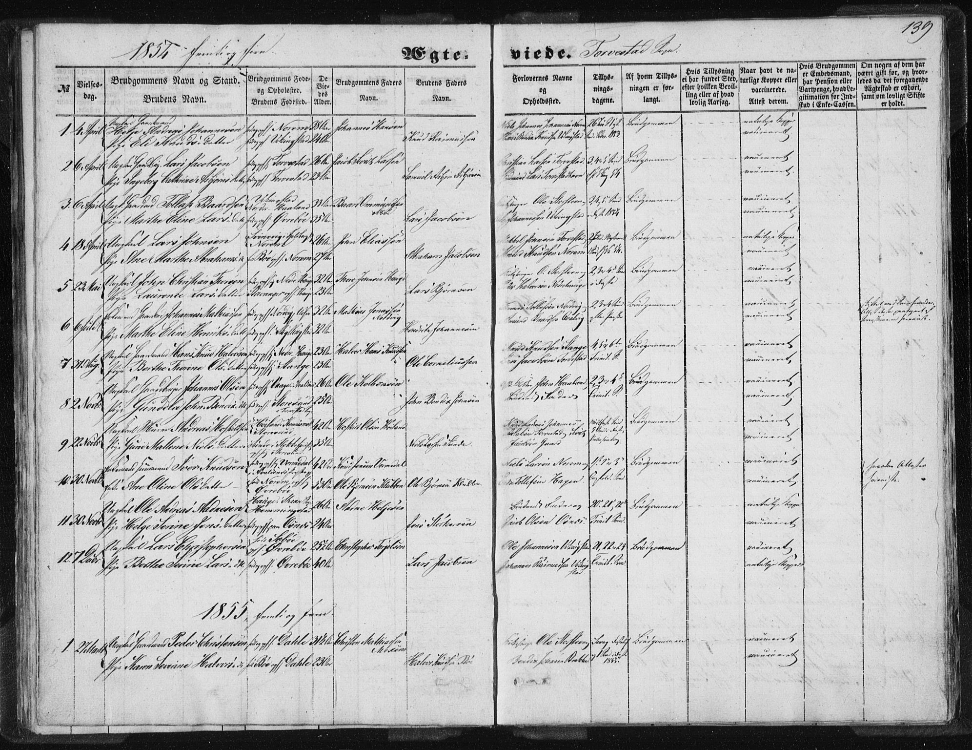 Torvastad sokneprestkontor, AV/SAST-A -101857/H/Ha/Haa/L0008: Parish register (official) no. A 8, 1847-1856, p. 139