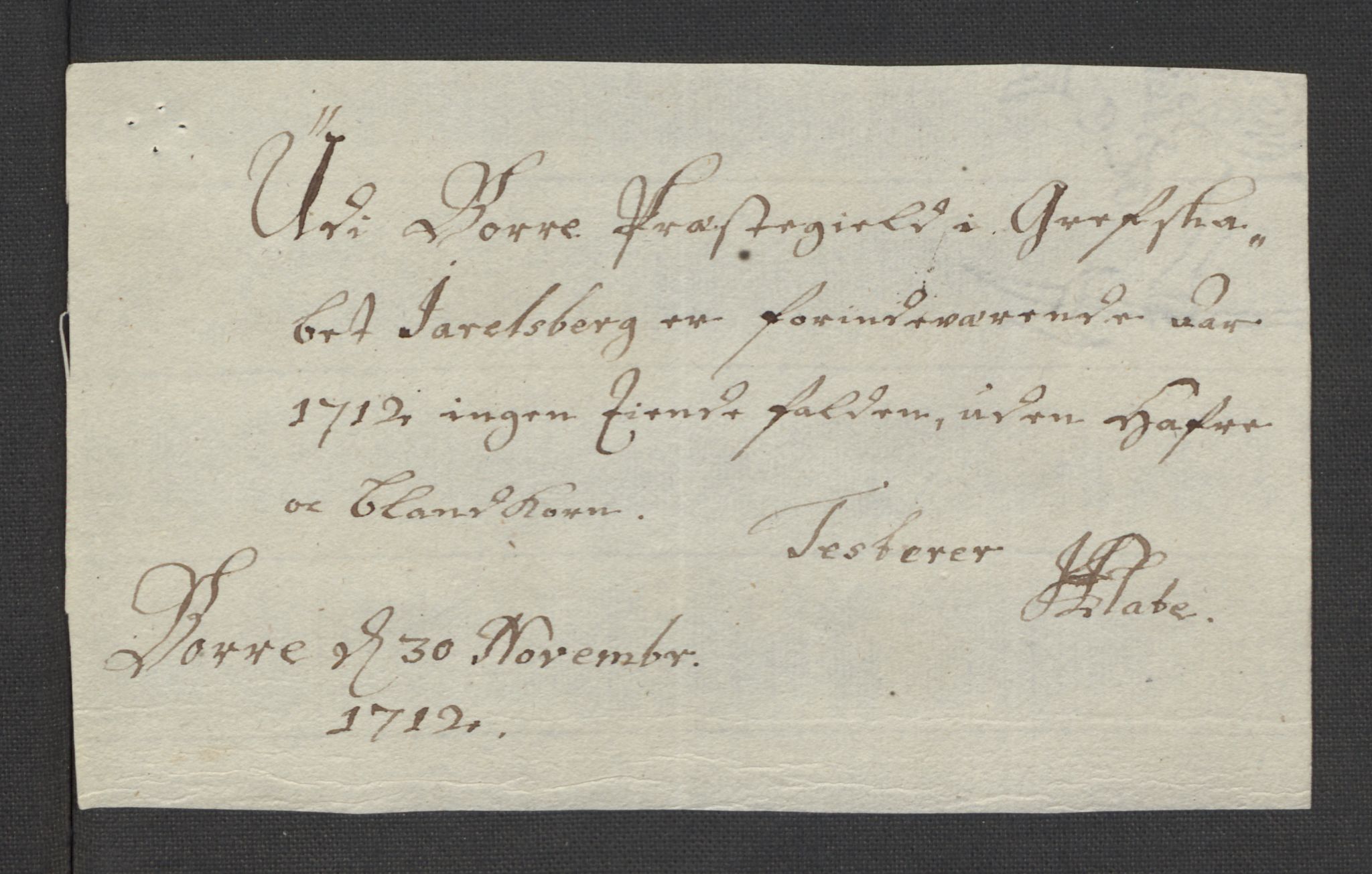 Rentekammeret inntil 1814, Reviderte regnskaper, Fogderegnskap, AV/RA-EA-4092/R32/L1877: Fogderegnskap Jarlsberg grevskap, 1712, p. 125