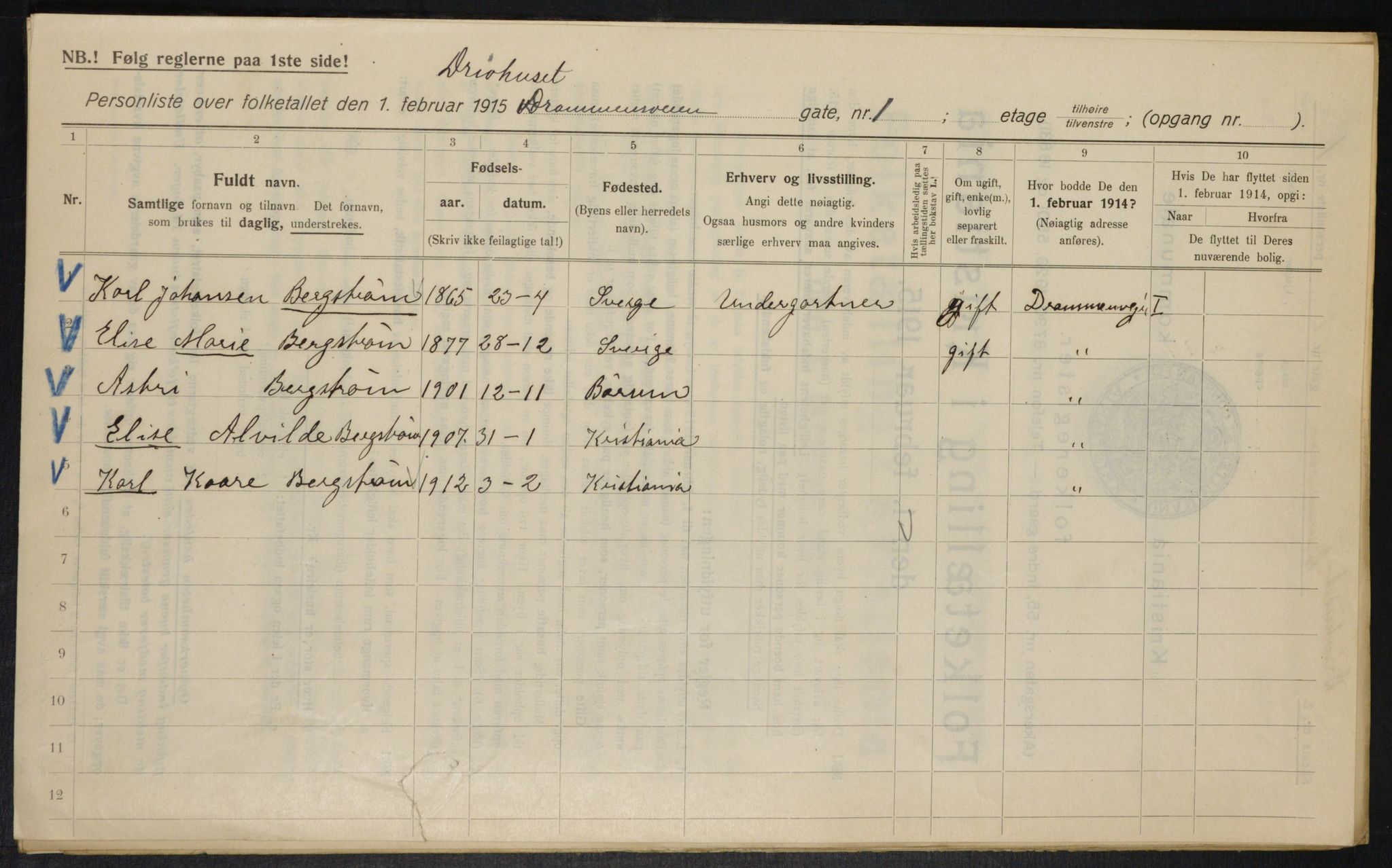 OBA, Municipal Census 1915 for Kristiania, 1915, p. 16249