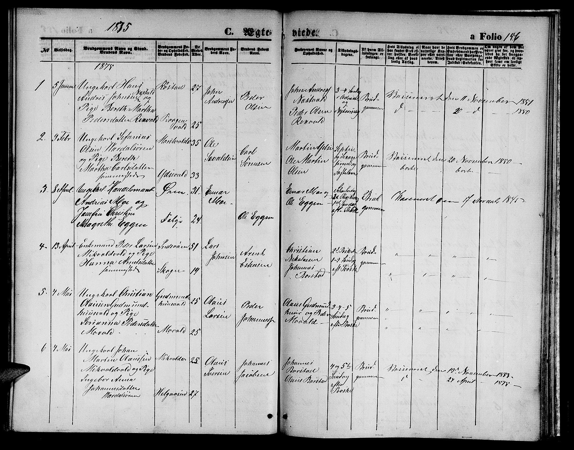 Ministerialprotokoller, klokkerbøker og fødselsregistre - Nord-Trøndelag, SAT/A-1458/723/L0255: Parish register (copy) no. 723C03, 1869-1879, p. 156