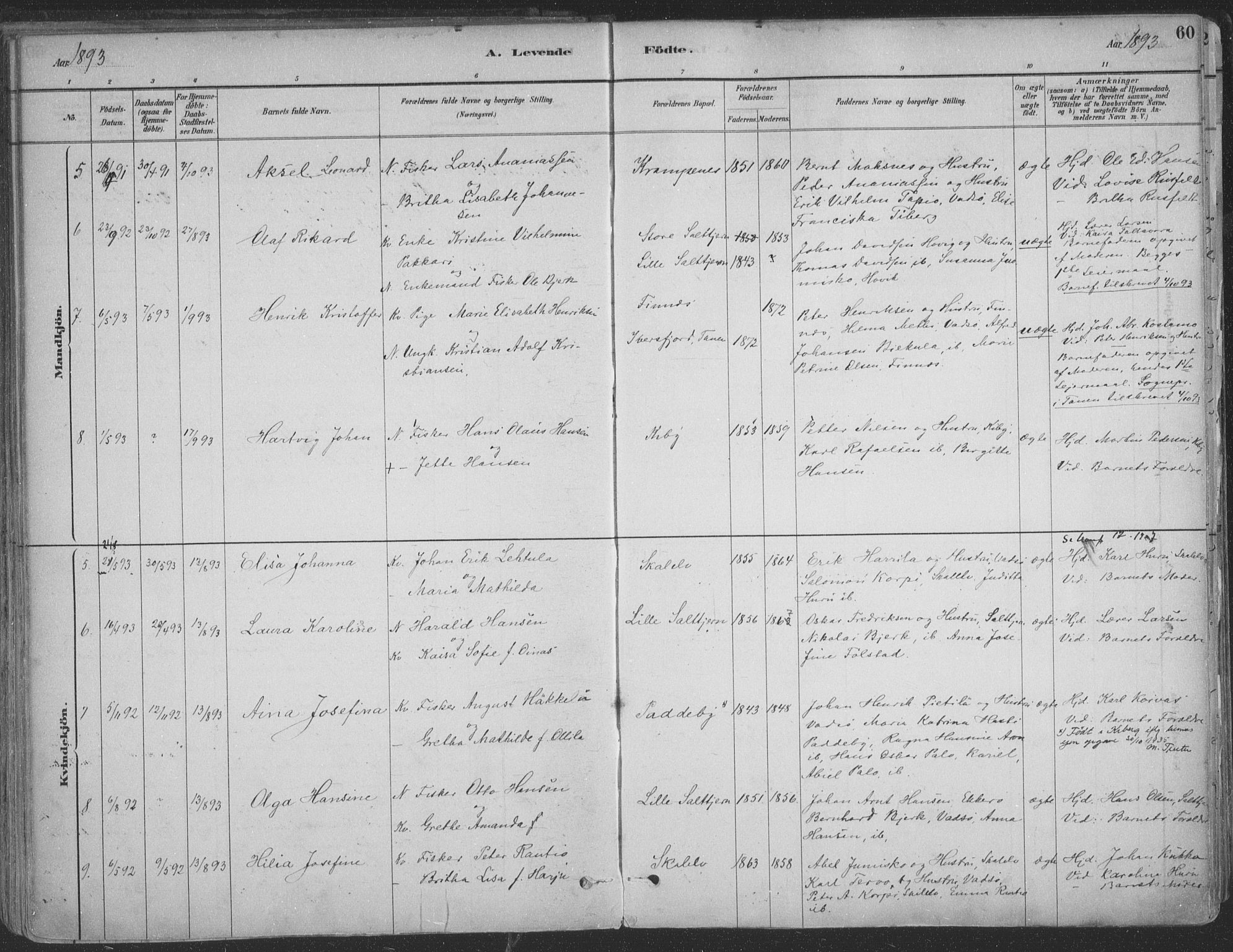 Vadsø sokneprestkontor, SATØ/S-1325/H/Ha/L0009kirke: Parish register (official) no. 9, 1881-1917, p. 60