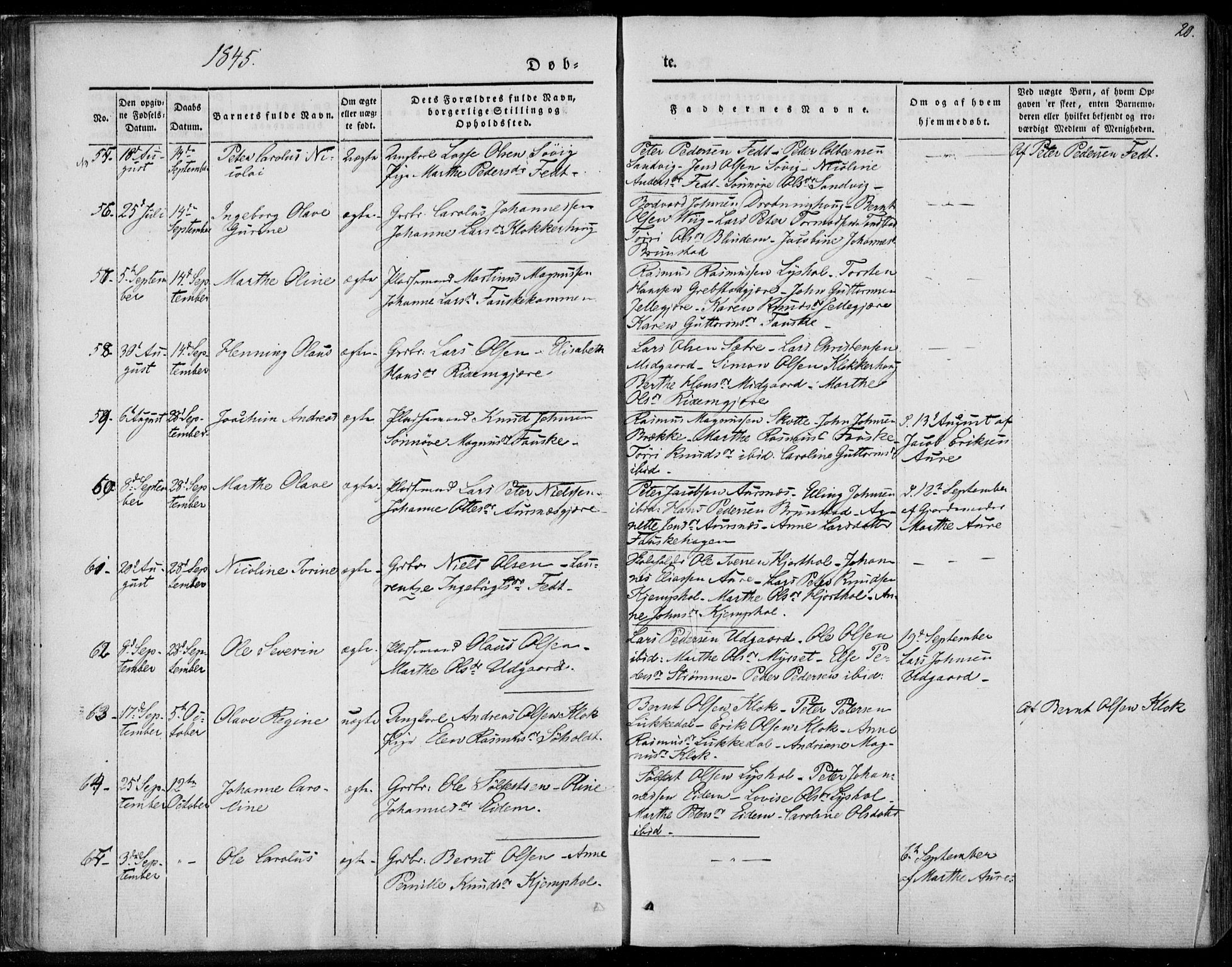 Ministerialprotokoller, klokkerbøker og fødselsregistre - Møre og Romsdal, AV/SAT-A-1454/522/L0312: Parish register (official) no. 522A07, 1843-1851, p. 20