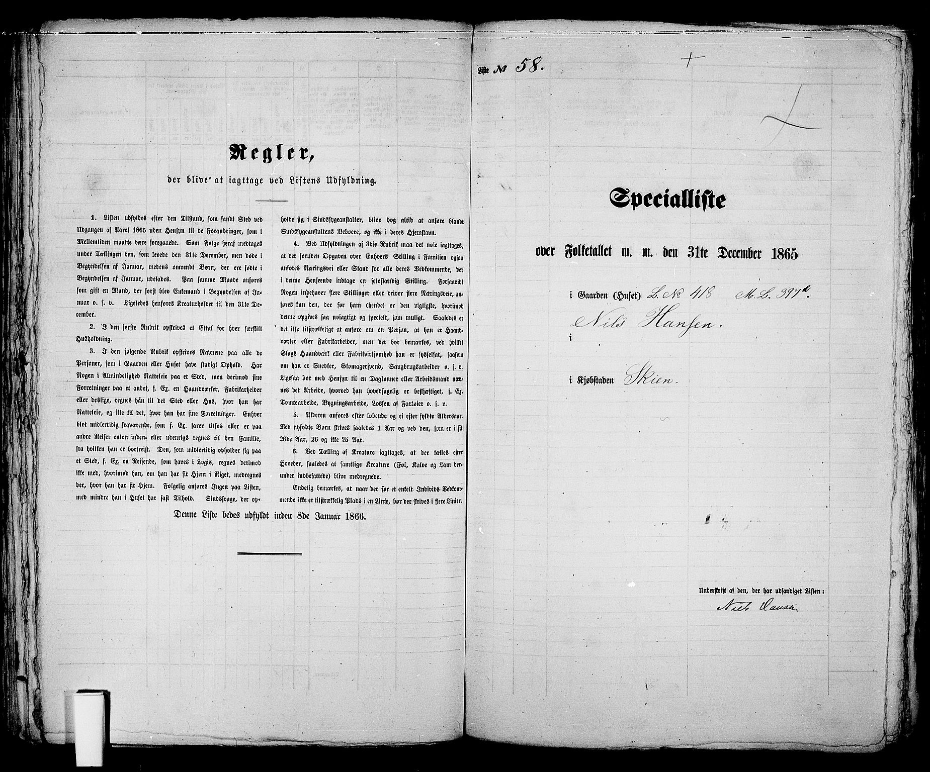 RA, 1865 census for Skien, 1865, p. 127