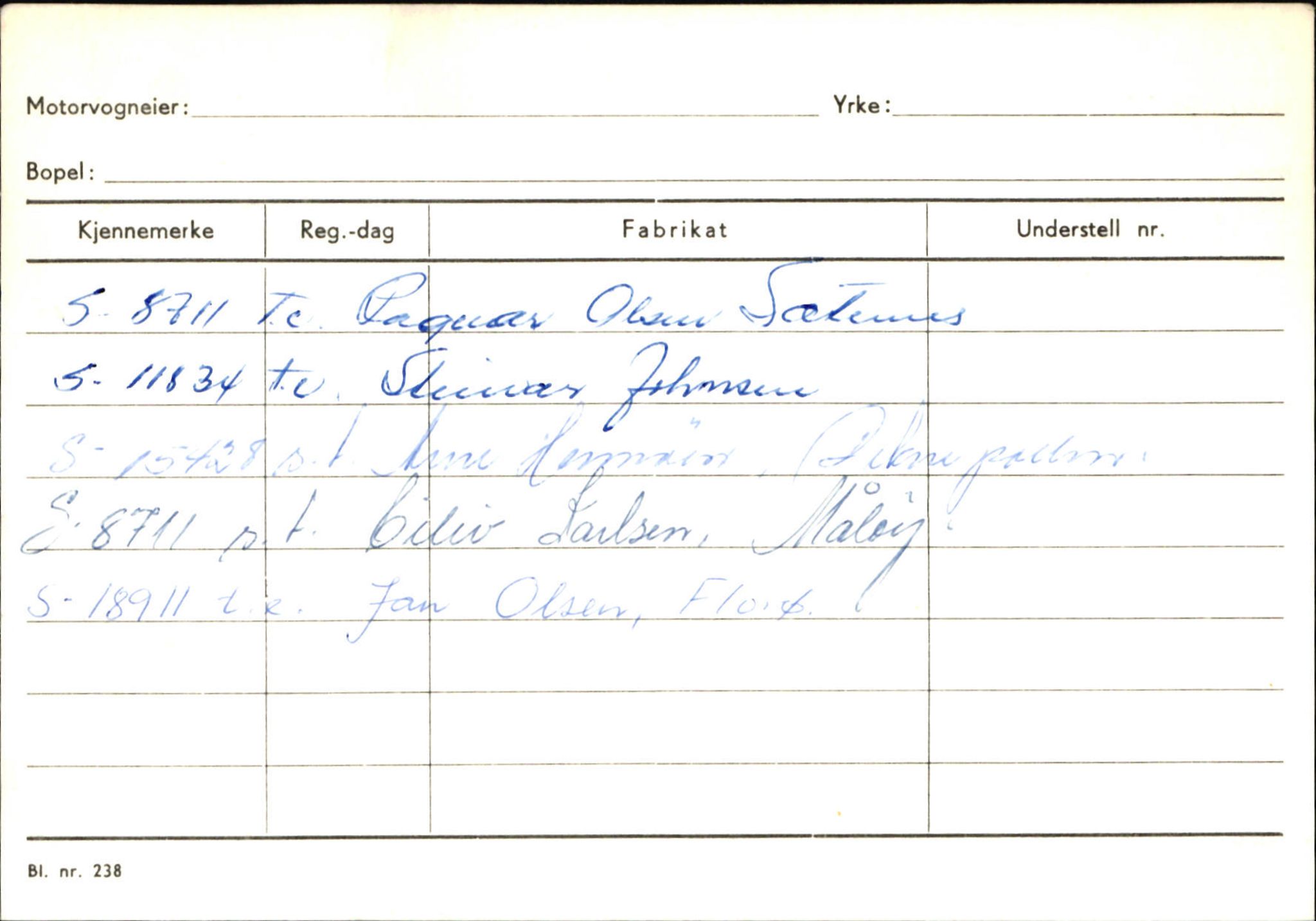 Statens vegvesen, Sogn og Fjordane vegkontor, SAB/A-5301/4/F/L0144: Registerkort Vågsøy A-R, 1945-1975, p. 1006