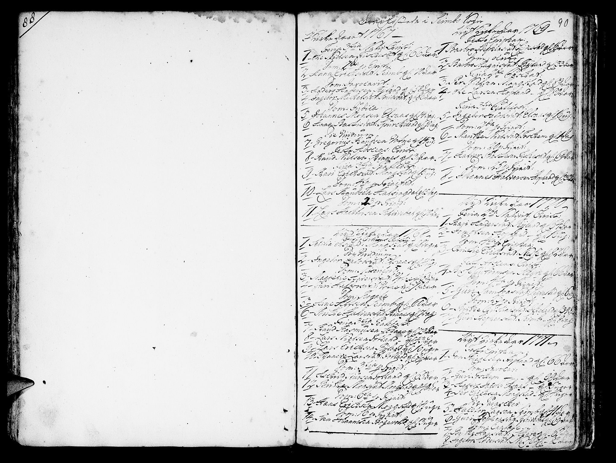 Hosanger sokneprestembete, AV/SAB-A-75801/H/Haa: Parish register (official) no. A 2 /2, 1767-1793, p. 90