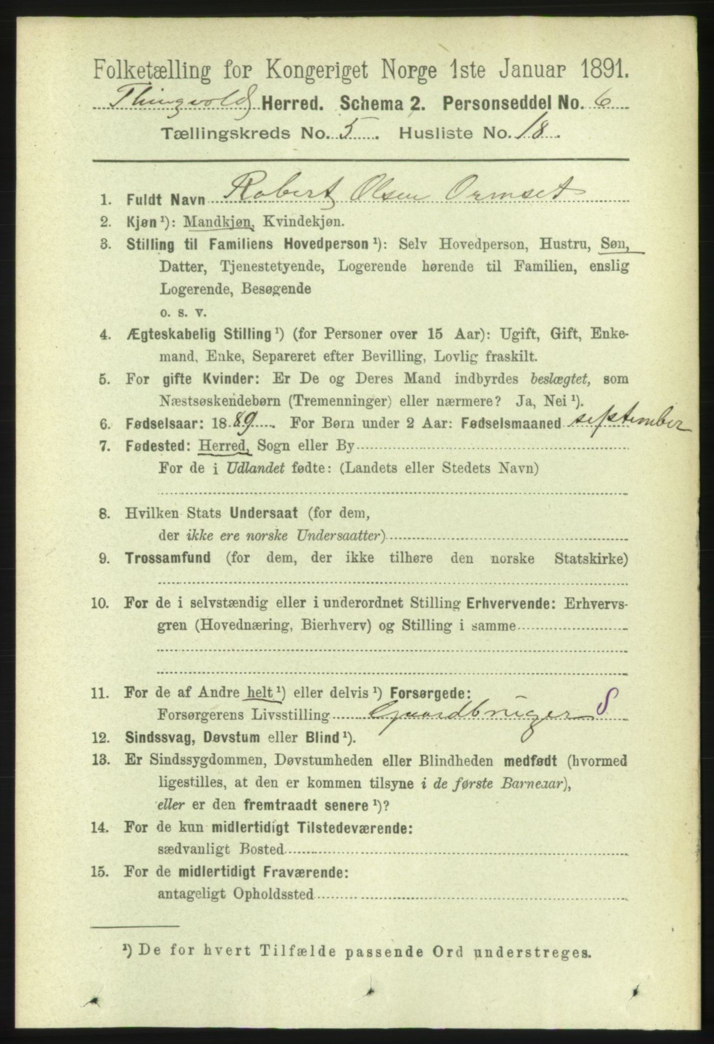 RA, 1891 census for 1560 Tingvoll, 1891, p. 2168