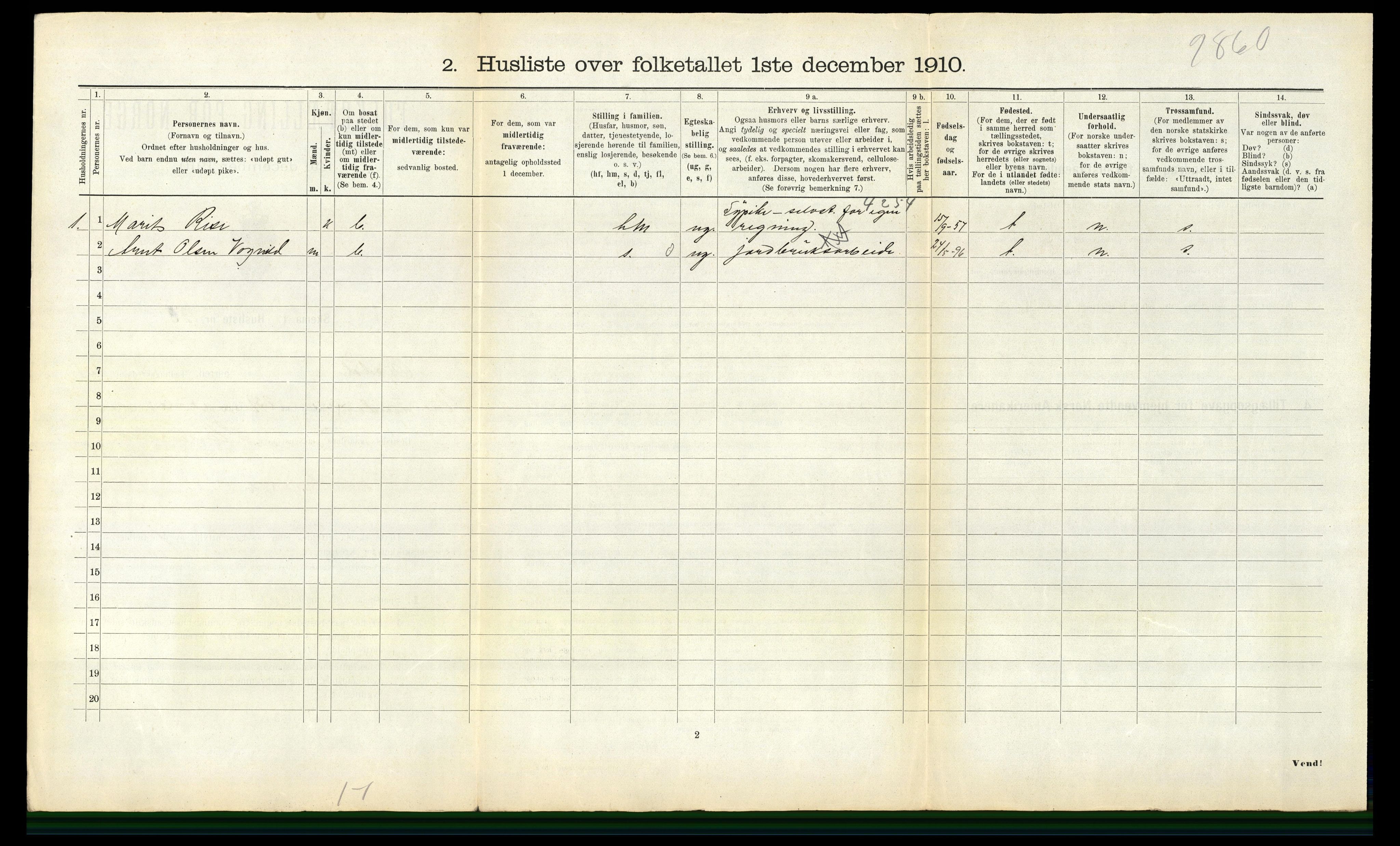 RA, 1910 census for Oppdal, 1910, p. 1222