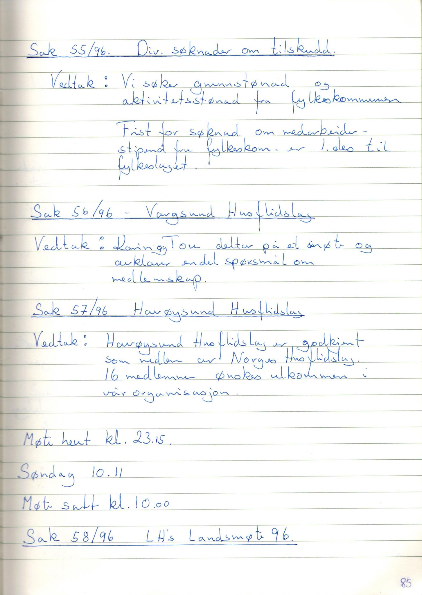 Finnmark Husflidslag, FMFB/A-1134/A/L0004: Møtebok, 1995-2000, p. 89