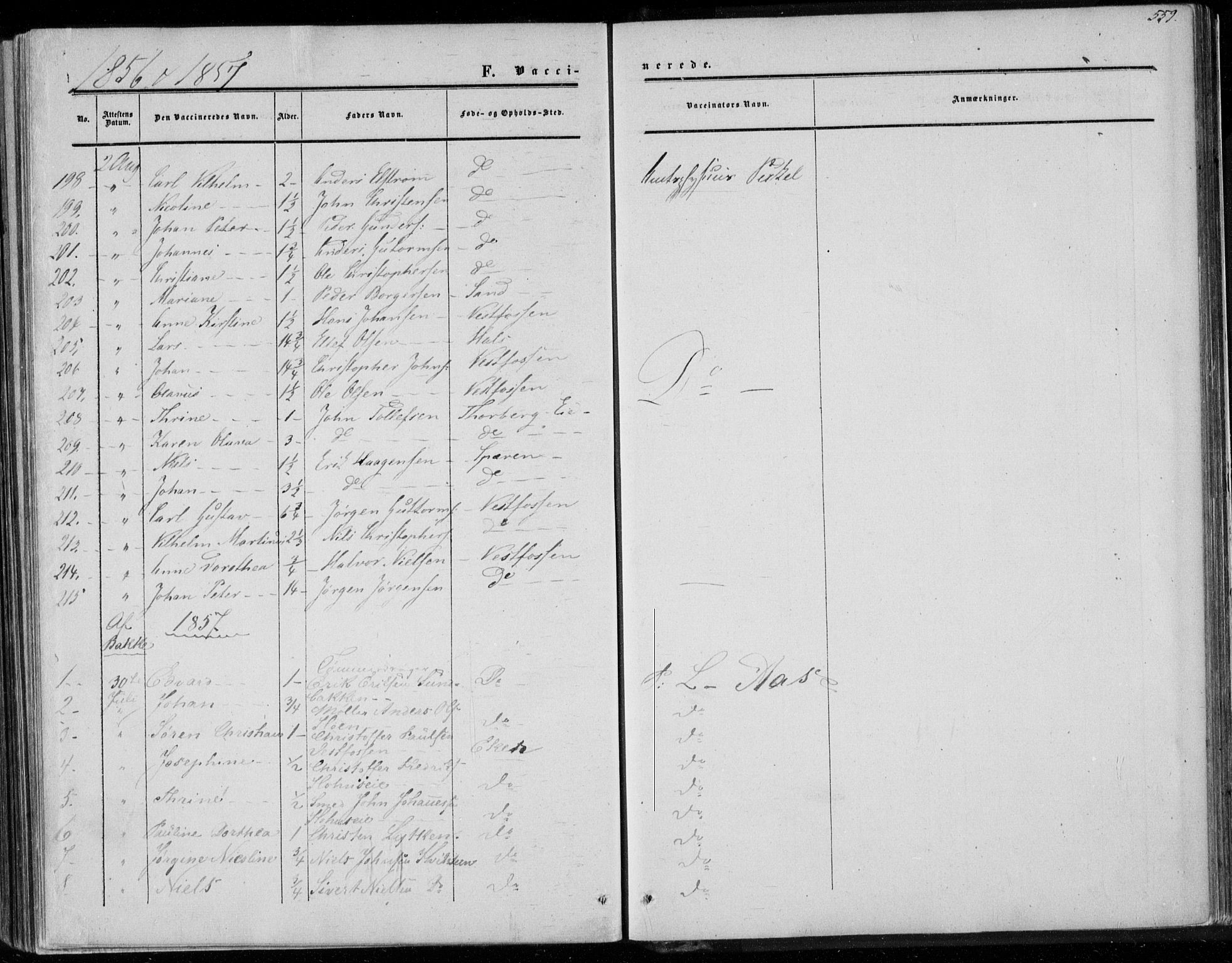 Eiker kirkebøker, AV/SAKO-A-4/F/Fa/L0015b: Parish register (official) no. I 15B, 1854-1860, p. 559