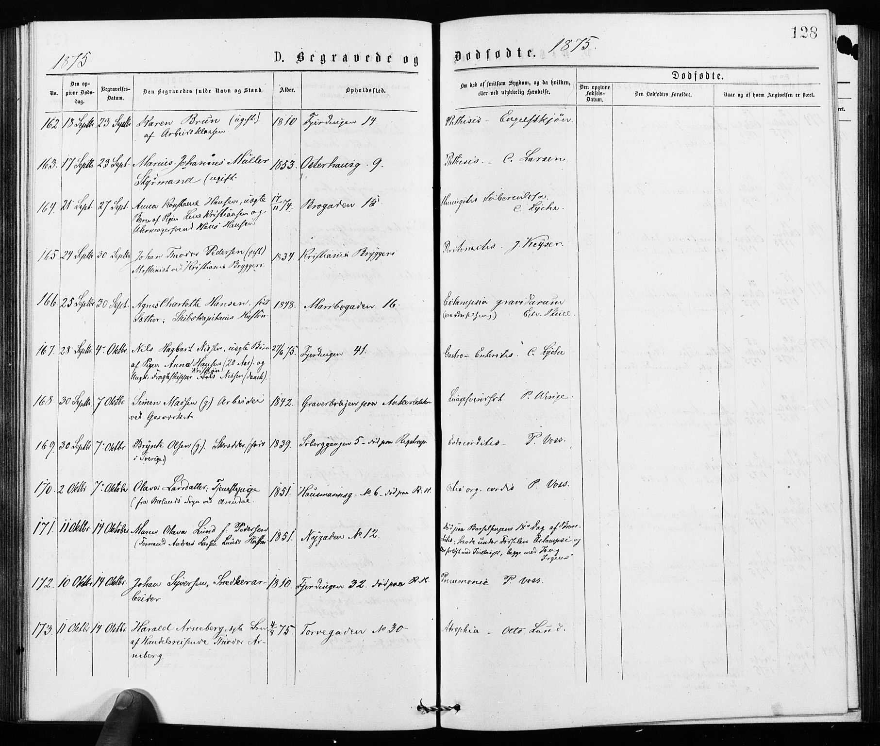 Jakob prestekontor Kirkebøker, SAO/A-10850/F/Fa/L0002: Parish register (official) no. 2, 1875-1879, p. 128