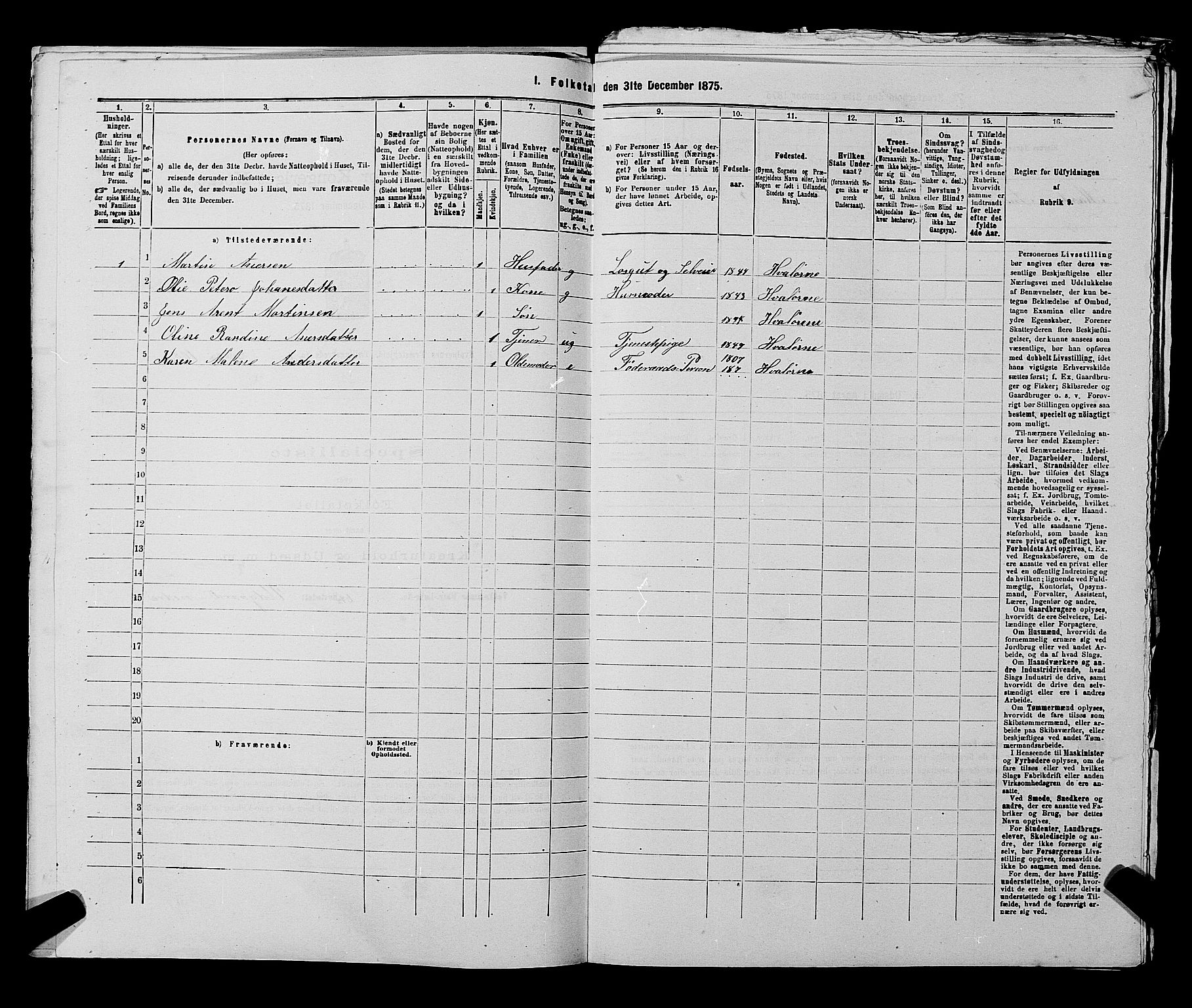 RA, 1875 census for 0111P Hvaler, 1875, p. 962