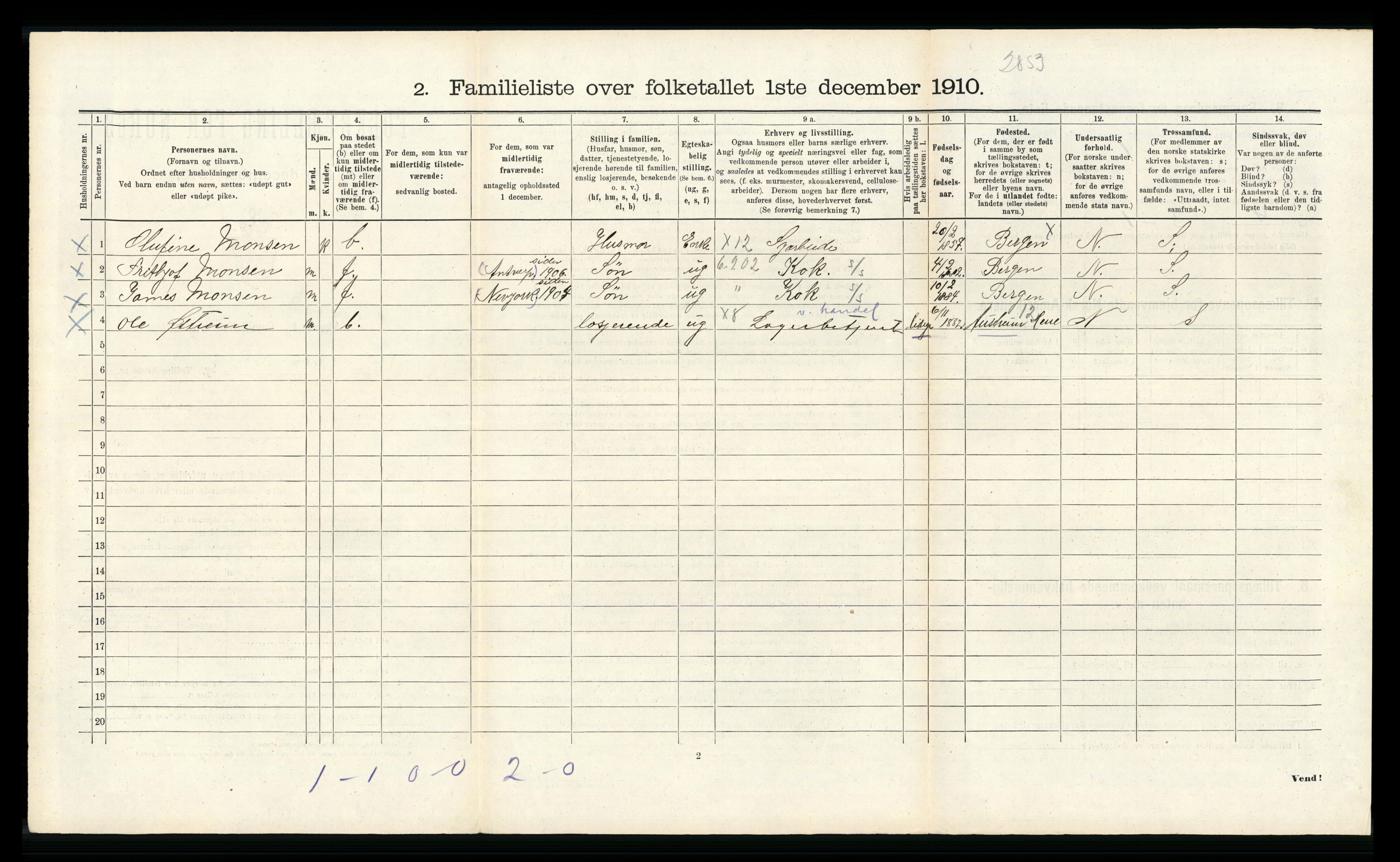 RA, 1910 census for Bergen, 1910, p. 17944