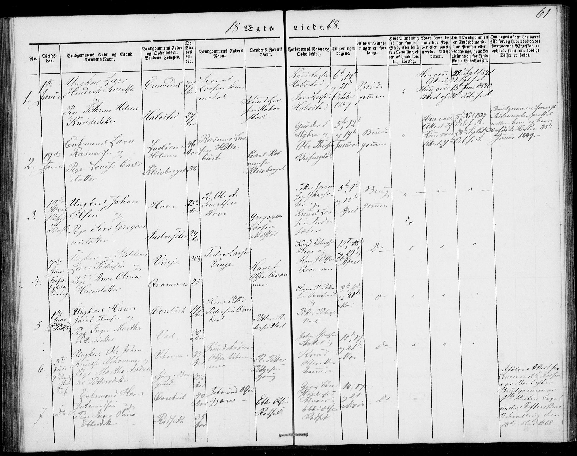 Ministerialprotokoller, klokkerbøker og fødselsregistre - Møre og Romsdal, AV/SAT-A-1454/520/L0276: Parish register (official) no. 520A06, 1844-1881, p. 61