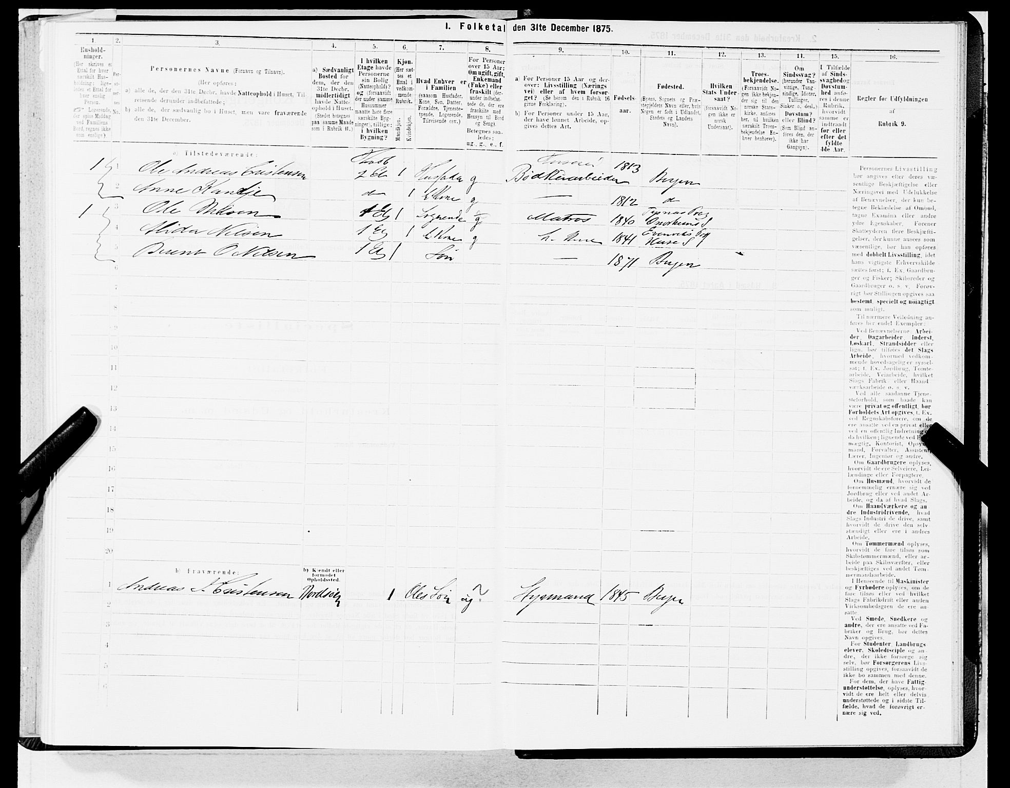 SAB, 1875 census for 1301 Bergen, 1875, p. 2550