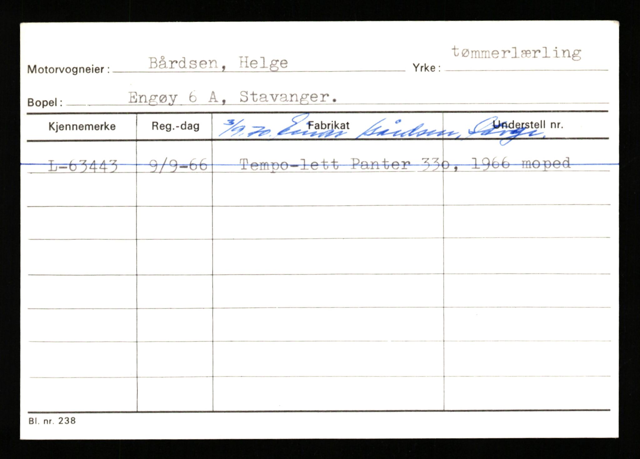 Stavanger trafikkstasjon, AV/SAST-A-101942/0/H/L0005: Bue - Dahlstrøm, 1930-1971, p. 2001