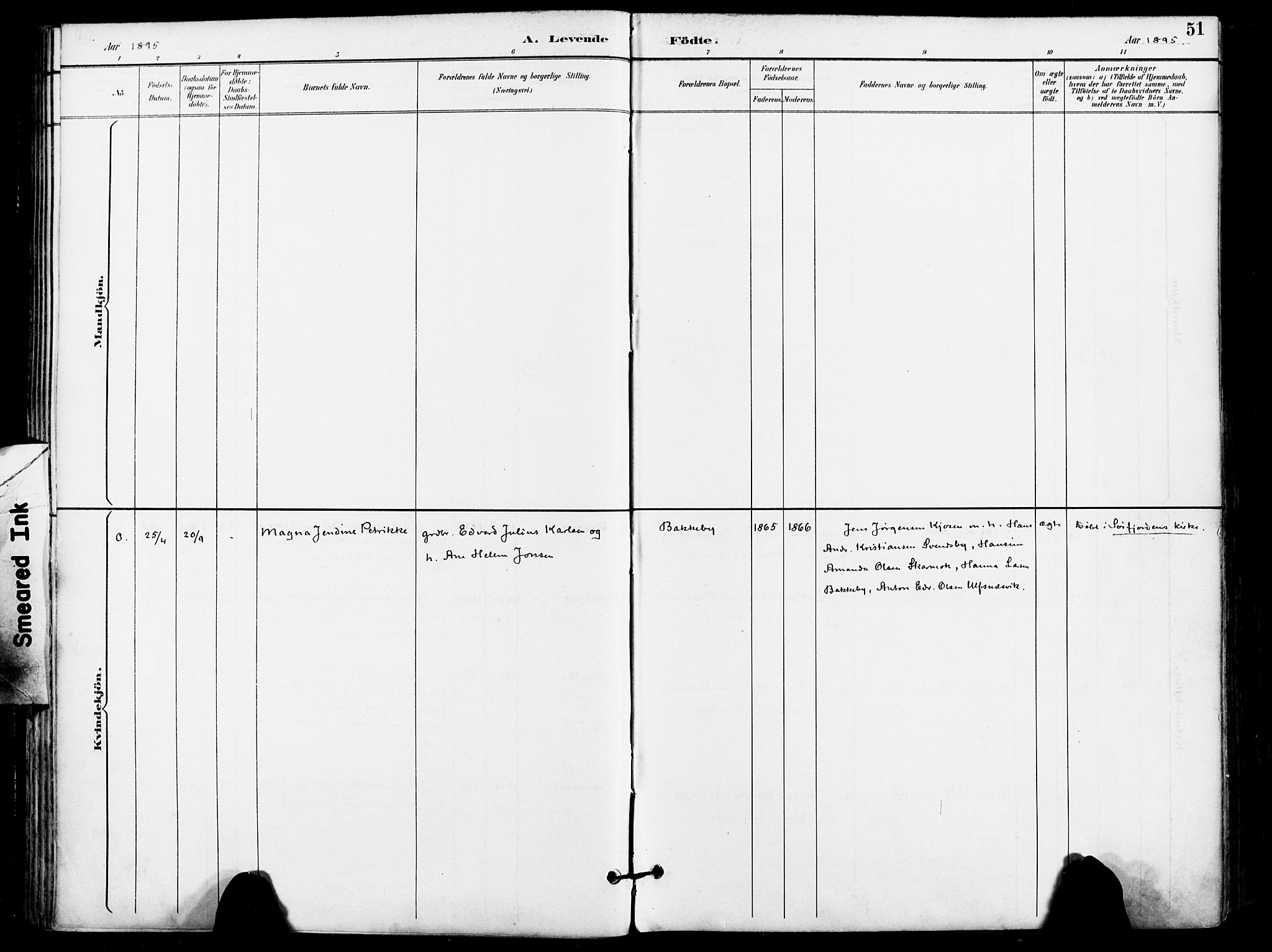 Karlsøy sokneprestembete, SATØ/S-1299/H/Ha/Haa/L0007kirke: Parish register (official) no. 7, 1891-1902, p. 51