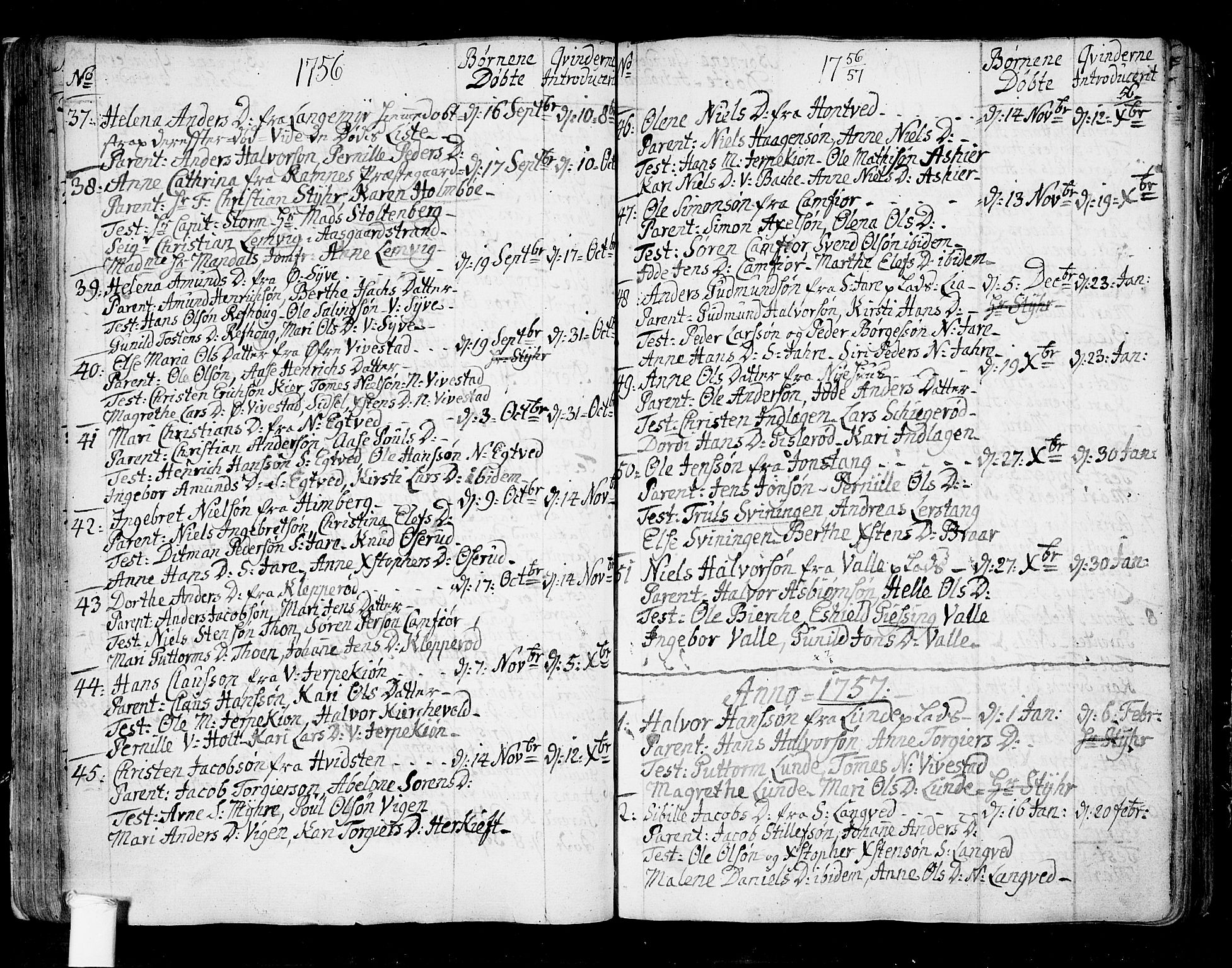 Ramnes kirkebøker, SAKO/A-314/F/Fa/L0001: Parish register (official) no. I 1, 1732-1774, p. 56