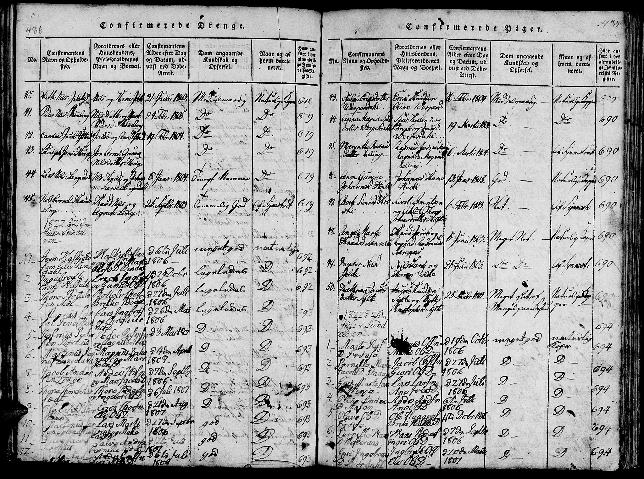 Ministerialprotokoller, klokkerbøker og fødselsregistre - Møre og Romsdal, AV/SAT-A-1454/519/L0260: Parish register (copy) no. 519C01, 1817-1829, p. 486-487