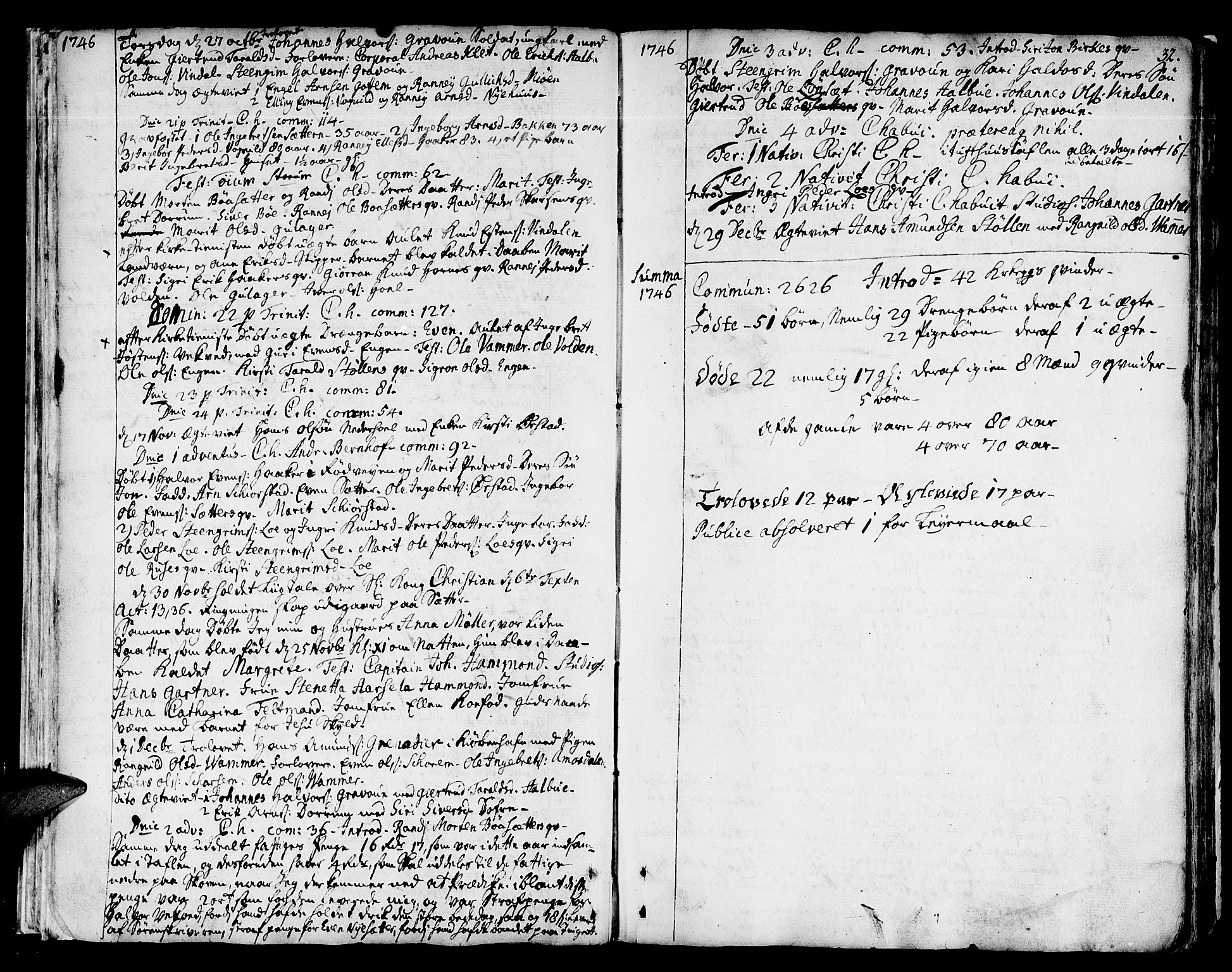 Ministerialprotokoller, klokkerbøker og fødselsregistre - Sør-Trøndelag, SAT/A-1456/678/L0891: Parish register (official) no. 678A01, 1739-1780, p. 32