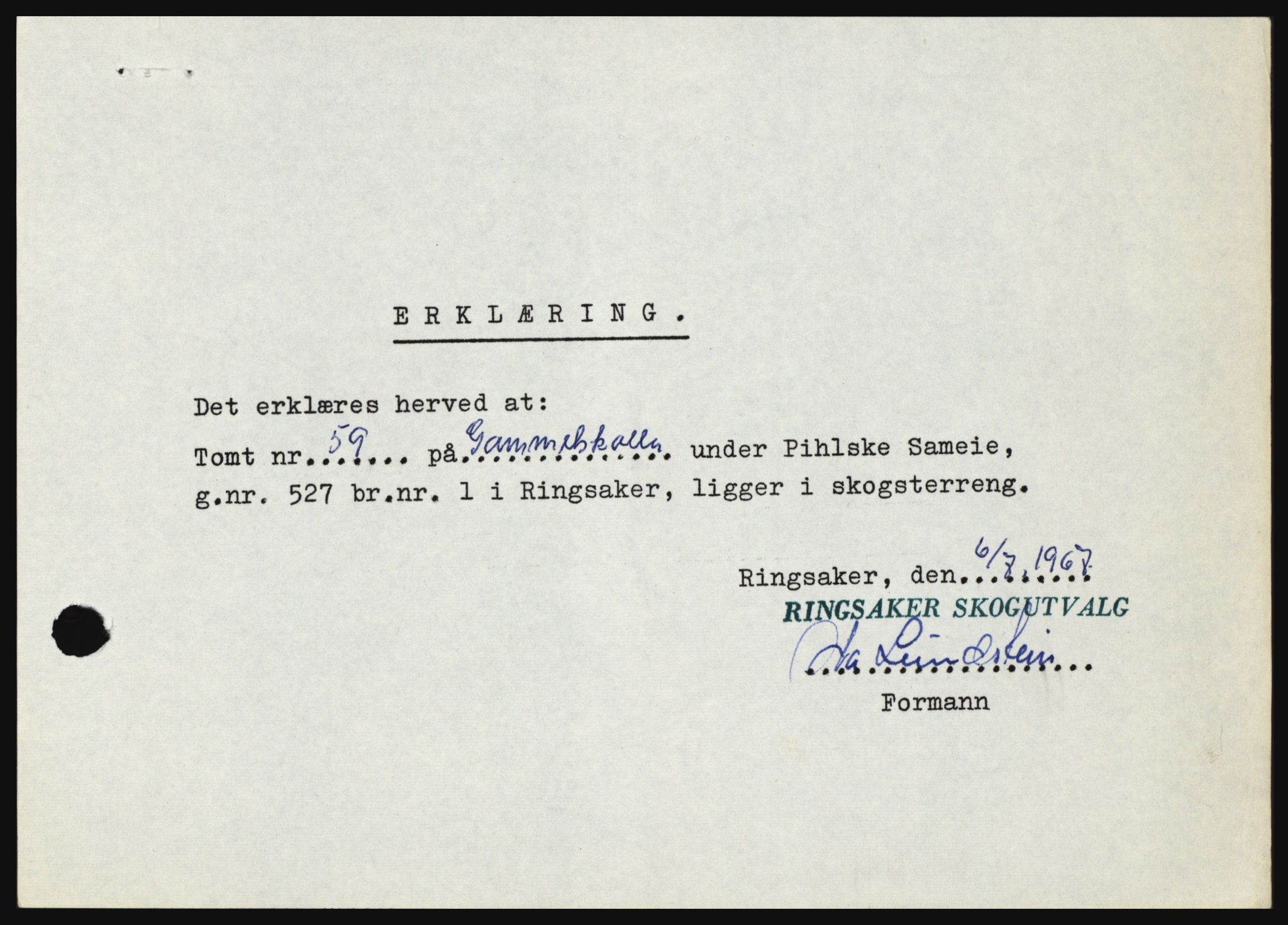 Nord-Hedmark sorenskriveri, AV/SAH-TING-012/H/Hc/L0026: Mortgage book no. 26, 1967-1967, Diary no: : 3758/1967