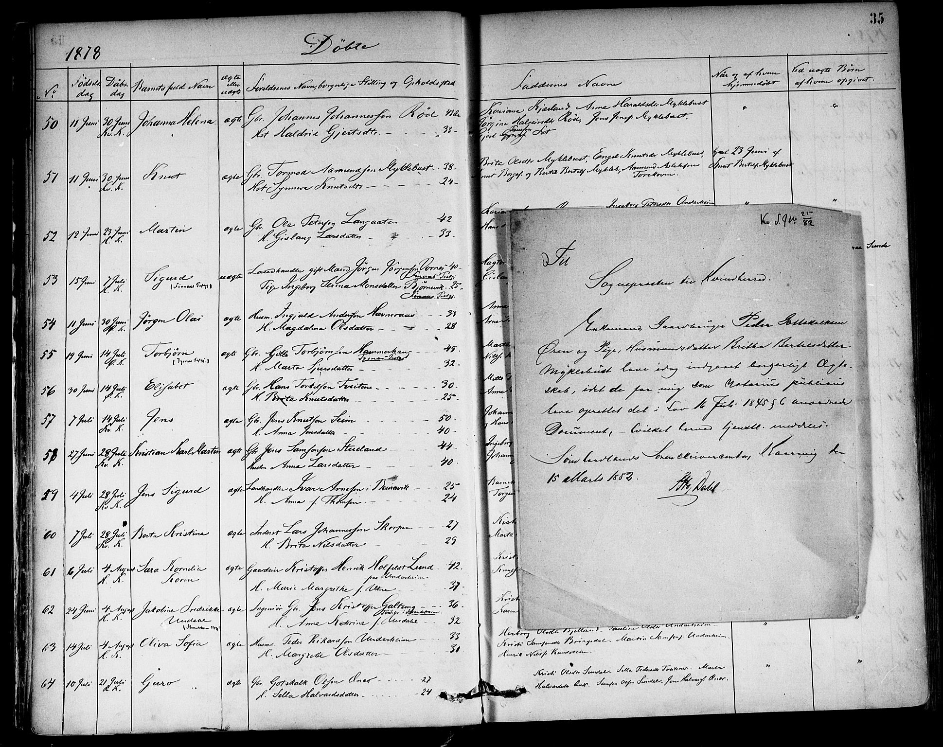 Kvinnherad sokneprestembete, AV/SAB-A-76401/H/Haa: Parish register (official) no. A 9, 1873-1886, p. 35