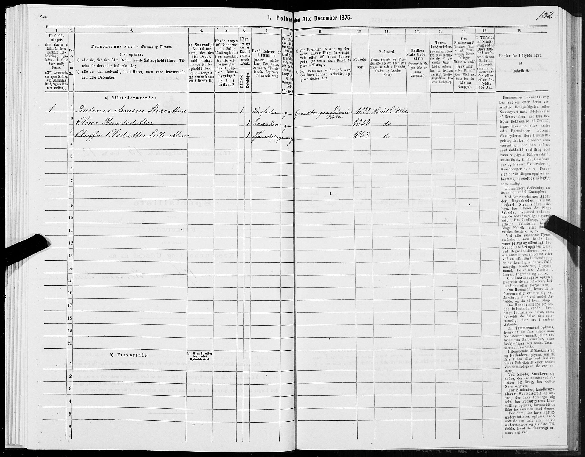 SAT, 1875 census for 1516P Ulstein, 1875, p. 5102