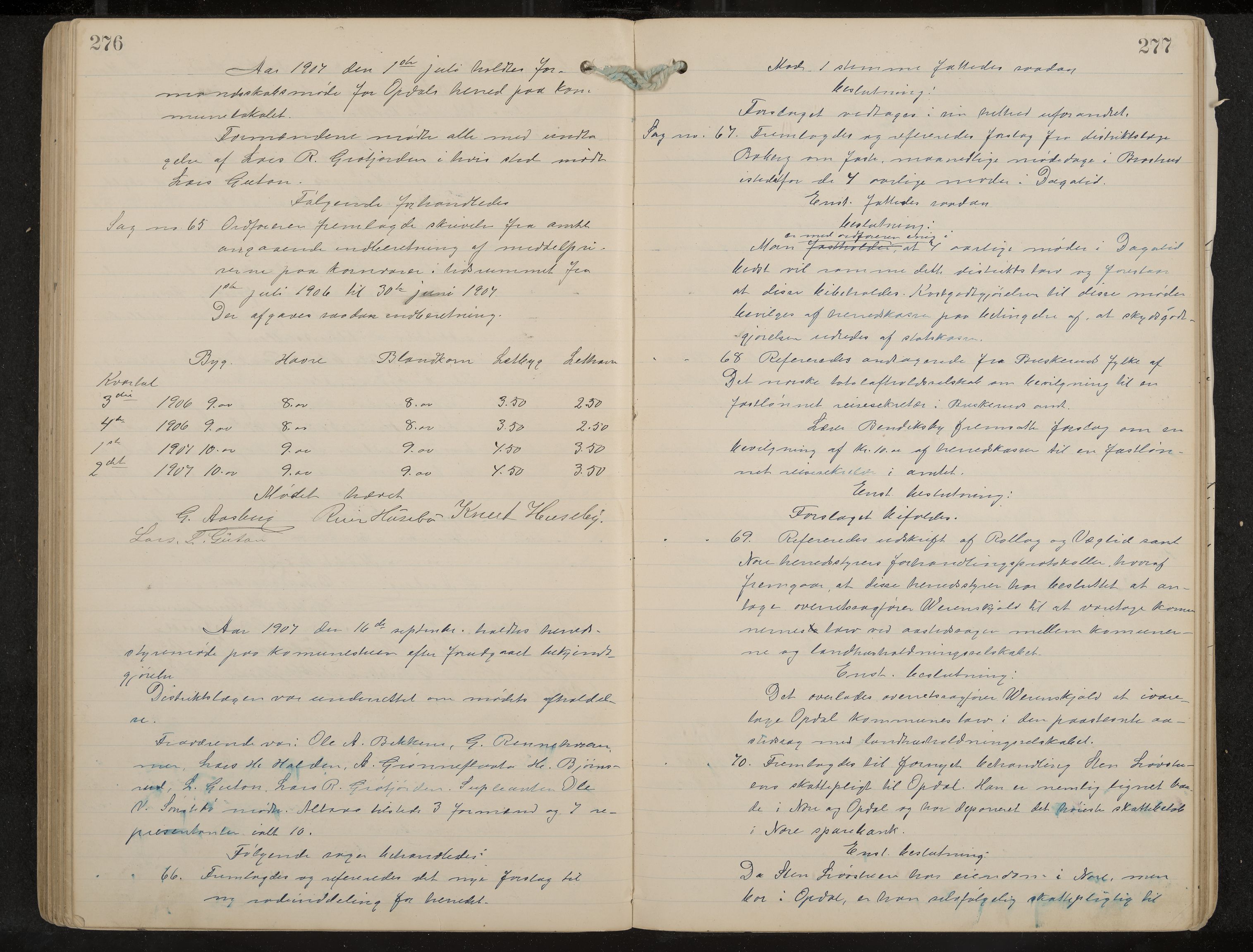 Uvdal formannskap og sentraladministrasjon, IKAK/0634021/A/Aa/L0001: Møtebok, 1901-1909, p. 276-277