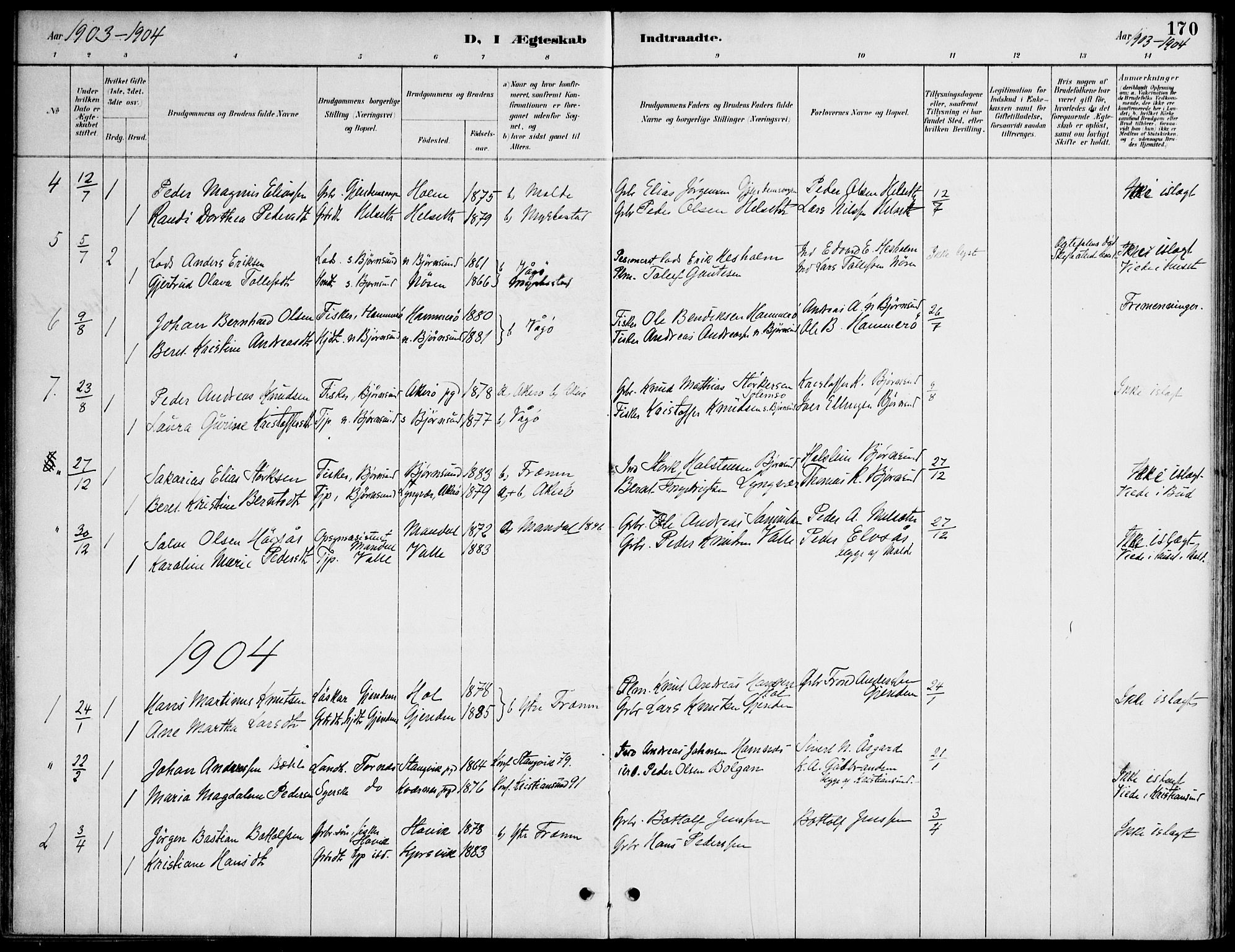 Ministerialprotokoller, klokkerbøker og fødselsregistre - Møre og Romsdal, AV/SAT-A-1454/565/L0750: Parish register (official) no. 565A04, 1887-1905, p. 170