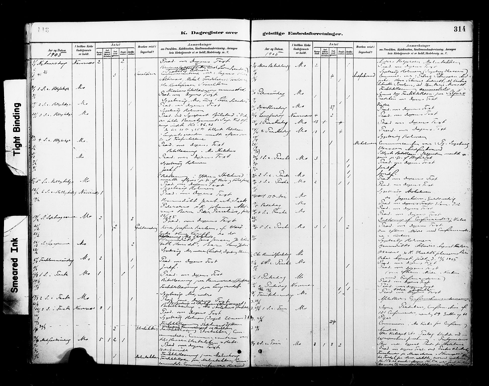 Ministerialprotokoller, klokkerbøker og fødselsregistre - Nordland, SAT/A-1459/827/L0401: Parish register (official) no. 827A13, 1887-1905, p. 314