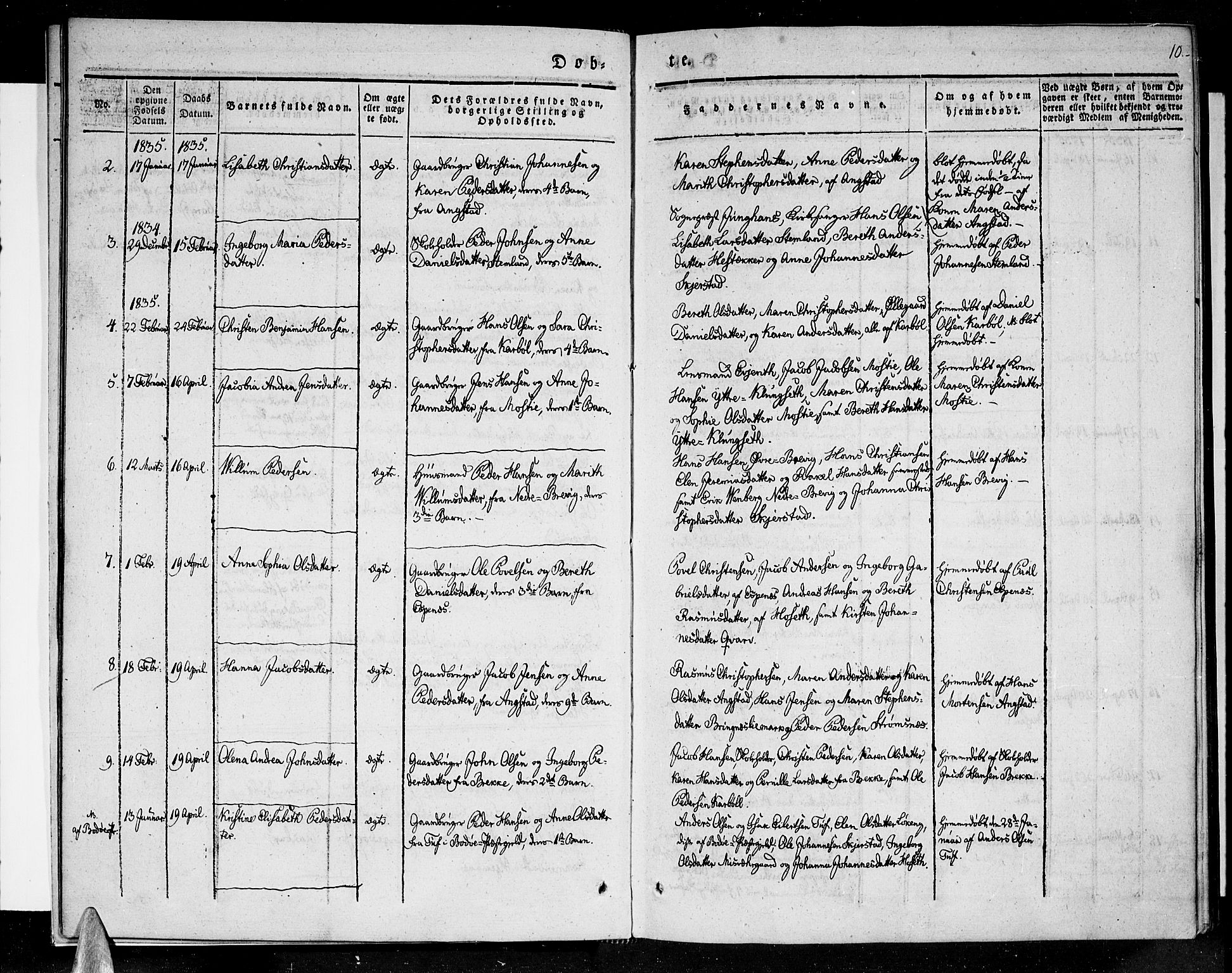 Ministerialprotokoller, klokkerbøker og fødselsregistre - Nordland, AV/SAT-A-1459/852/L0737: Parish register (official) no. 852A07, 1833-1849, p. 10