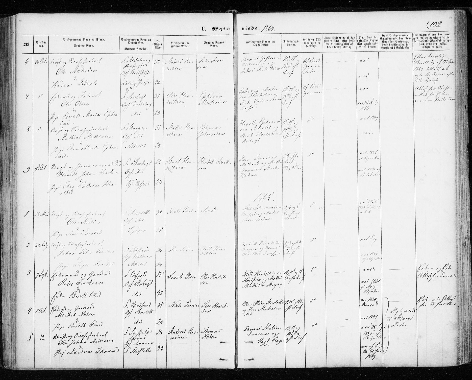 Skjervøy sokneprestkontor, SATØ/S-1300/H/Ha/Haa/L0011kirke: Parish register (official) no. 11, 1861-1877, p. 102
