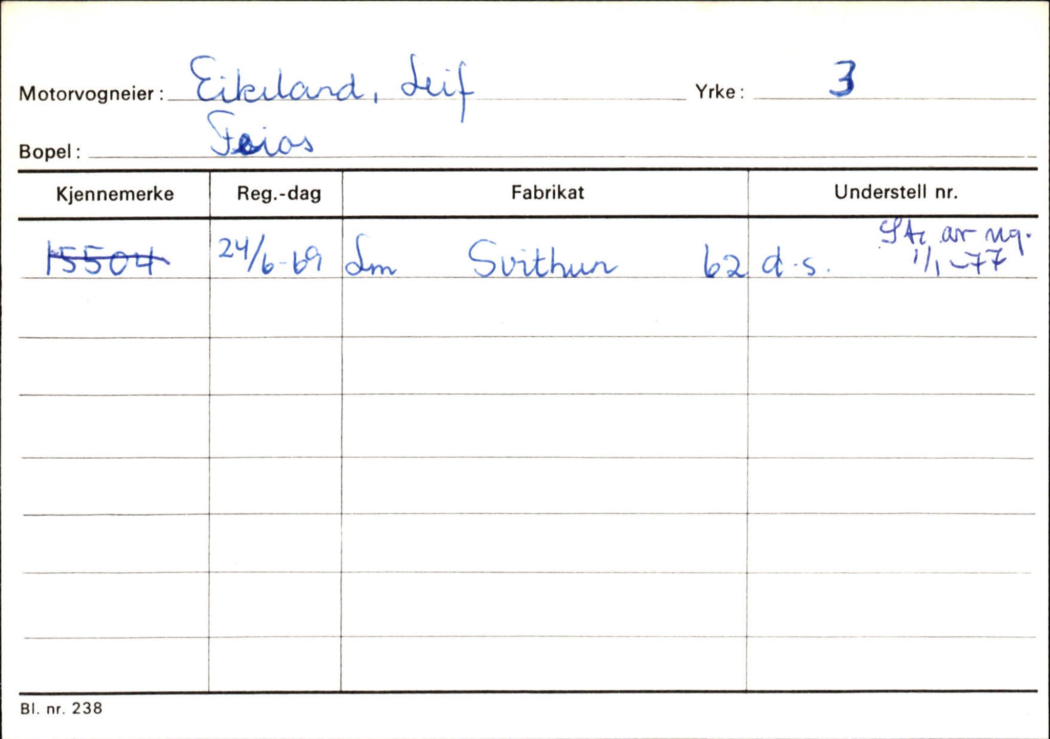 Statens vegvesen, Sogn og Fjordane vegkontor, AV/SAB-A-5301/4/F/L0126: Eigarregister Fjaler M-Å. Leikanger A-Å, 1945-1975, p. 1047