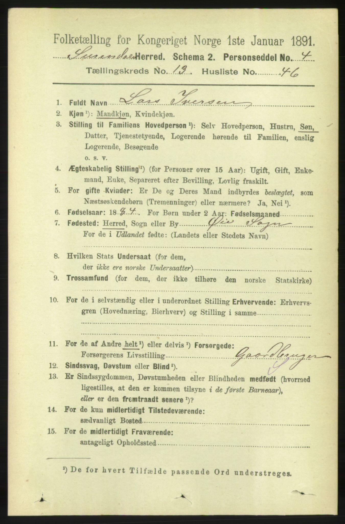 RA, 1891 census for 1566 Surnadal, 1891, p. 3419