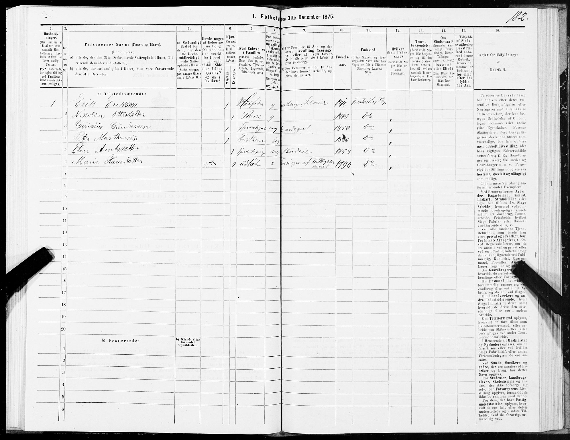 SAT, 1875 census for 1717P Frosta, 1875, p. 4182