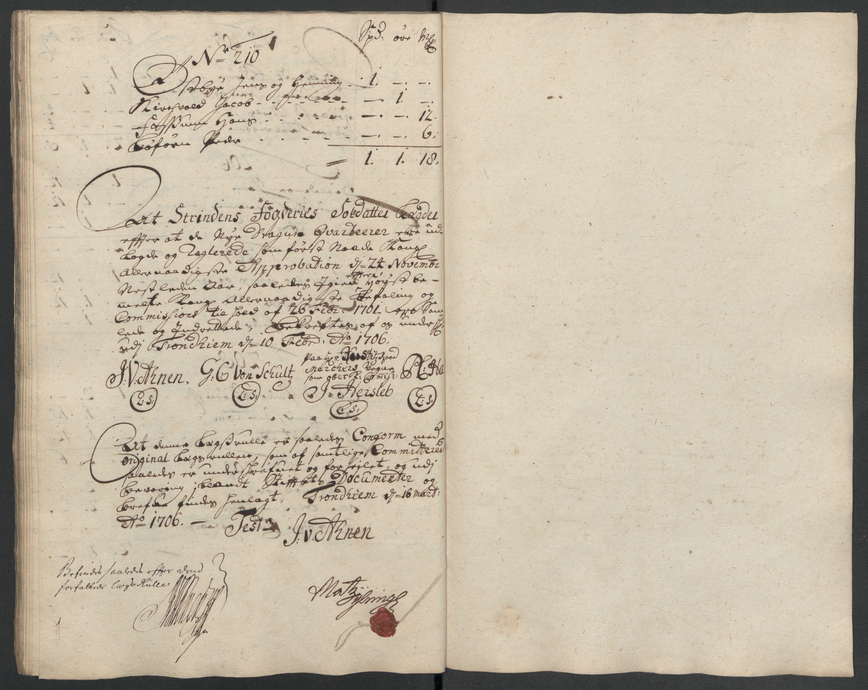 Rentekammeret inntil 1814, Reviderte regnskaper, Fogderegnskap, AV/RA-EA-4092/R61/L4110: Fogderegnskap Strinda og Selbu, 1707-1708, p. 85