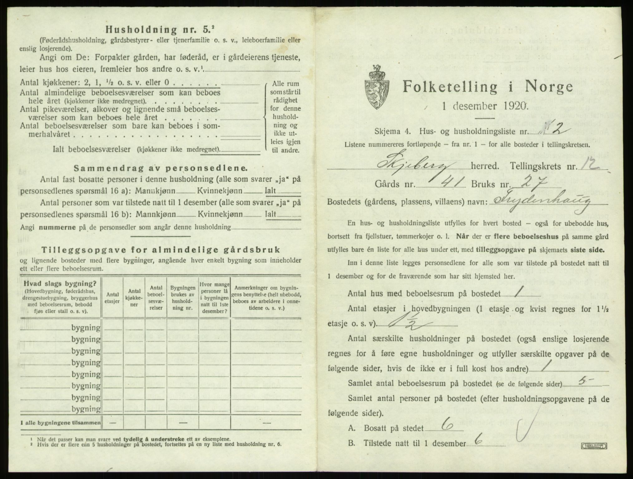 SAO, 1920 census for Skjeberg, 1920, p. 1552