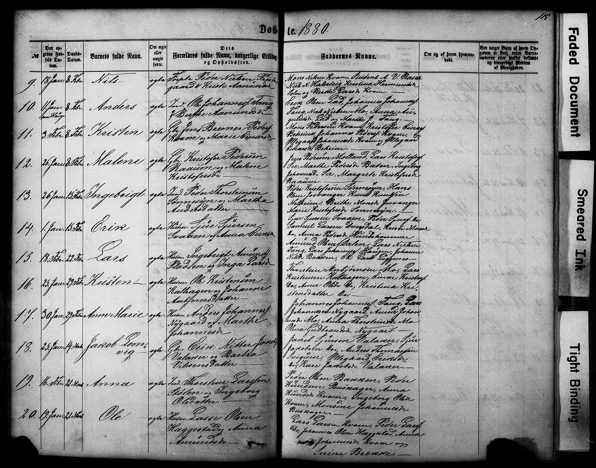 Hafslo sokneprestembete, AV/SAB-A-80301/H/Hab/Haba/L0001: Parish register (copy) no. A 1, 1866-1908, p. 115