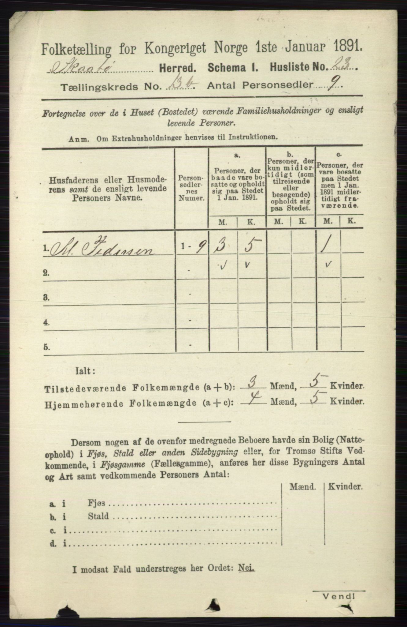 RA, 1891 census for 0815 Skåtøy, 1891, p. 4836