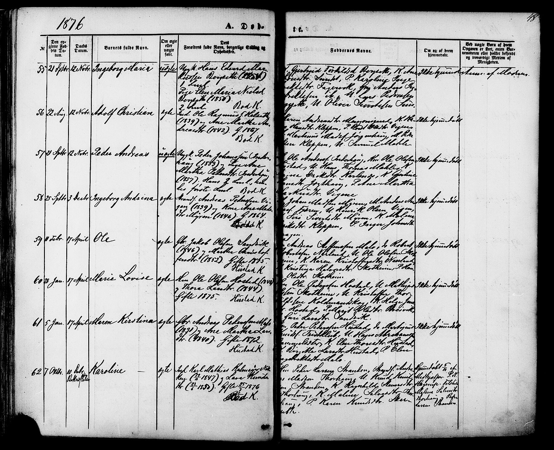 Ministerialprotokoller, klokkerbøker og fødselsregistre - Møre og Romsdal, AV/SAT-A-1454/566/L0768: Parish register (official) no. 566A07, 1869-1881, p. 48