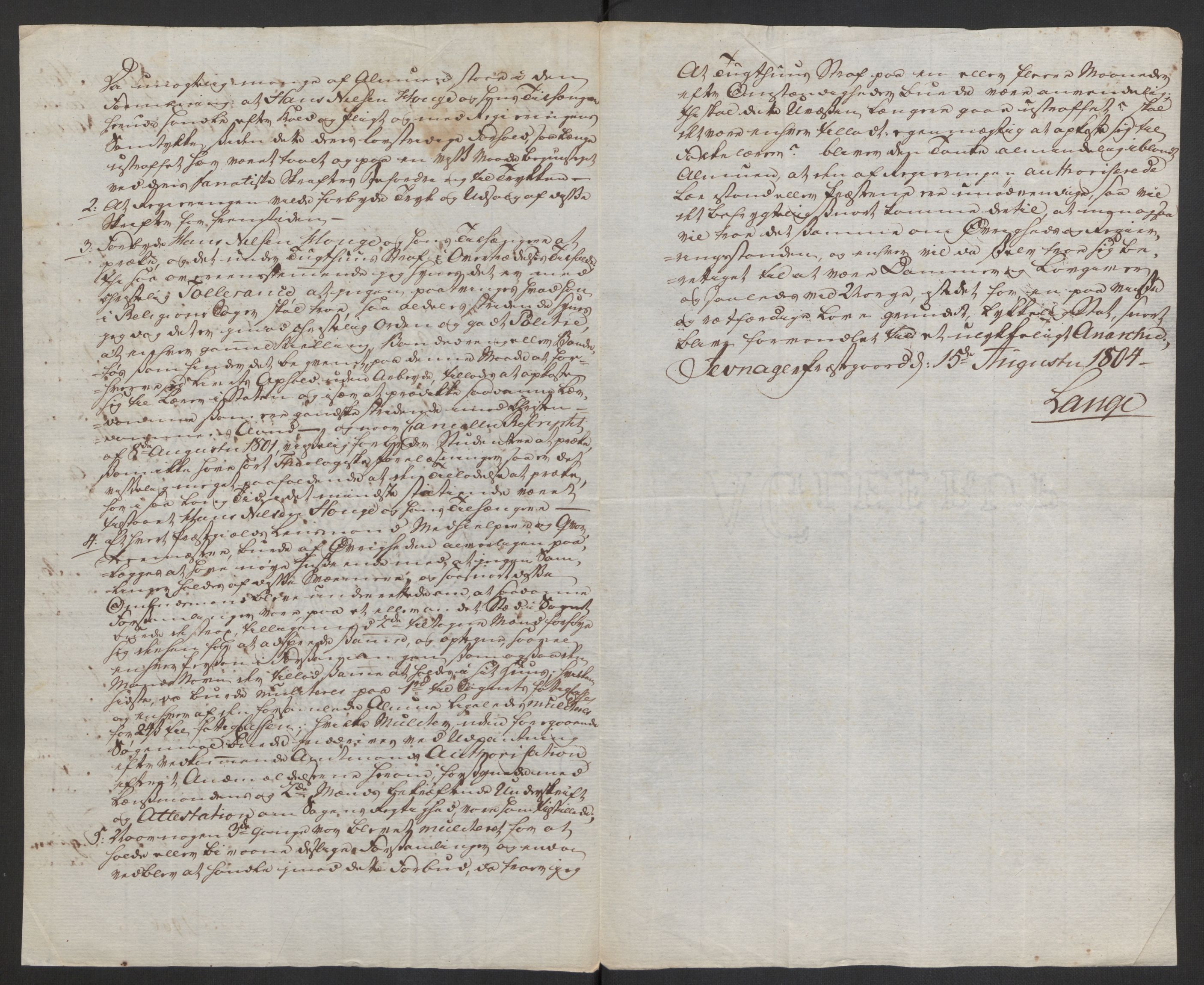 Justisdepartementet, Kommisjon i saken mot Hans Nielsen Hauge 1804, AV/RA-S-1151/D/L0003: Hans Nielsen Hauges sak, 1813, p. 409