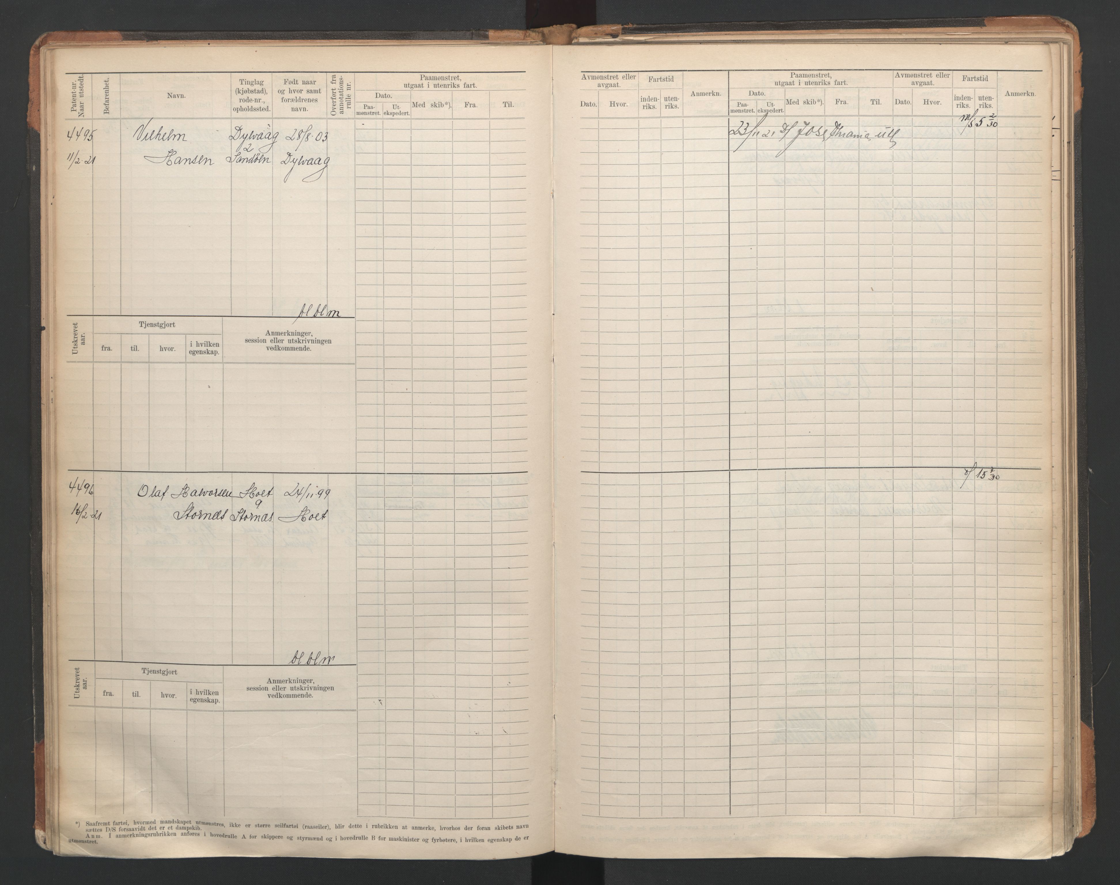 Tvedestrand mønstringskrets, AV/SAK-2031-0011/F/Fb/L0007: Hovedrulle A nr 4410-4803, R-8, 1912-1948, p. 46