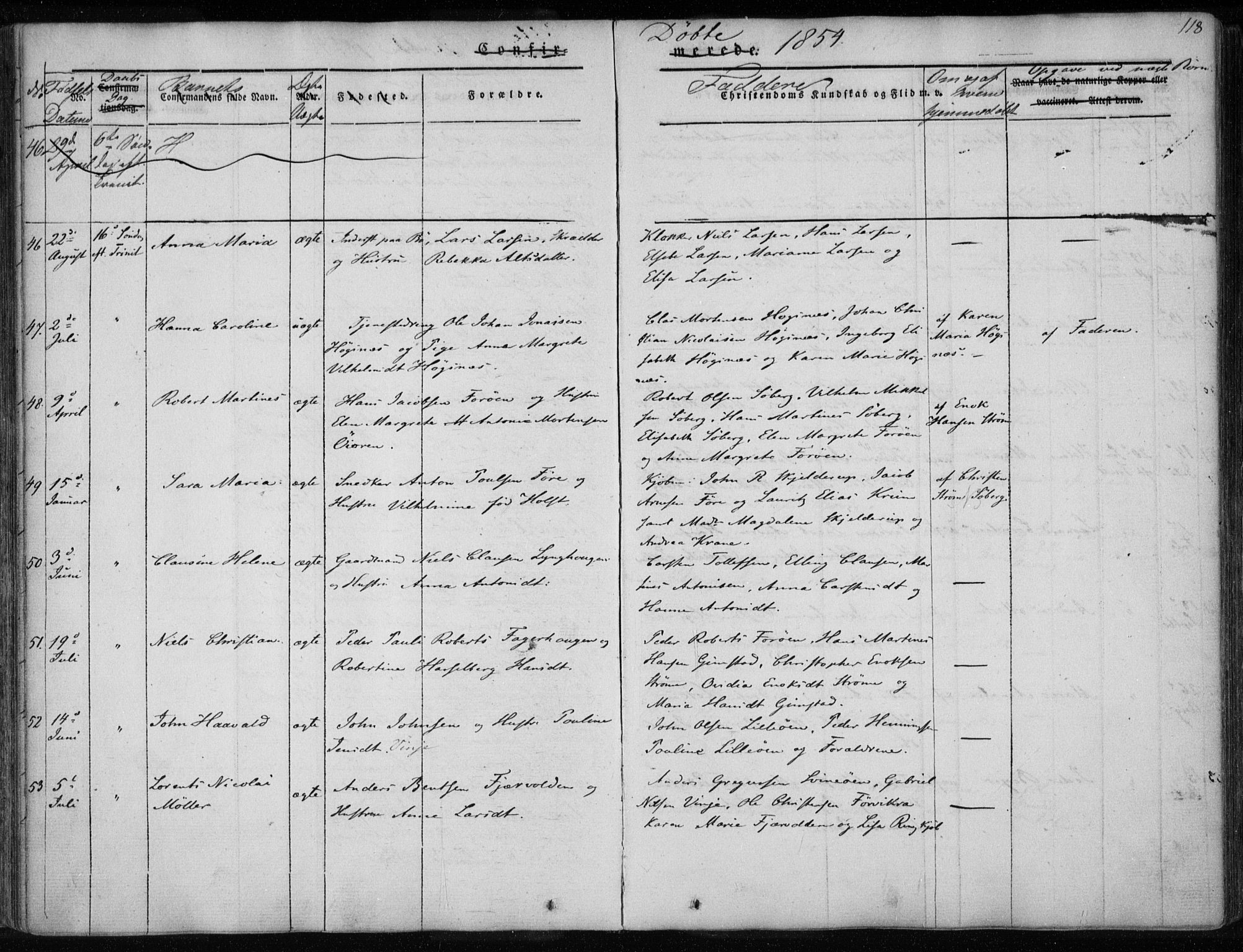 Ministerialprotokoller, klokkerbøker og fødselsregistre - Nordland, AV/SAT-A-1459/891/L1299: Parish register (official) no. 891A04, 1841-1856, p. 118