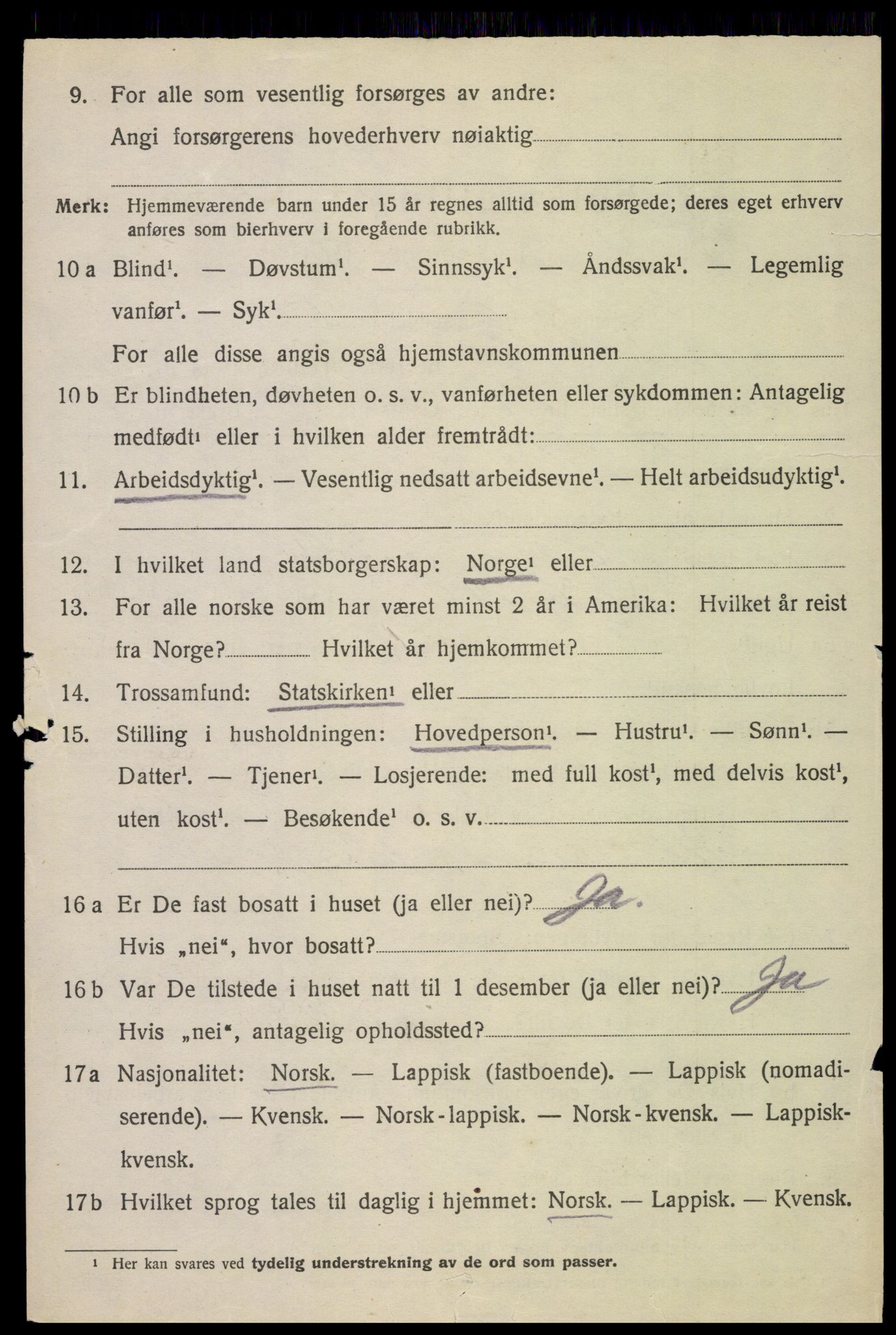 SAT, 1920 census for Hadsel, 1920, p. 13895