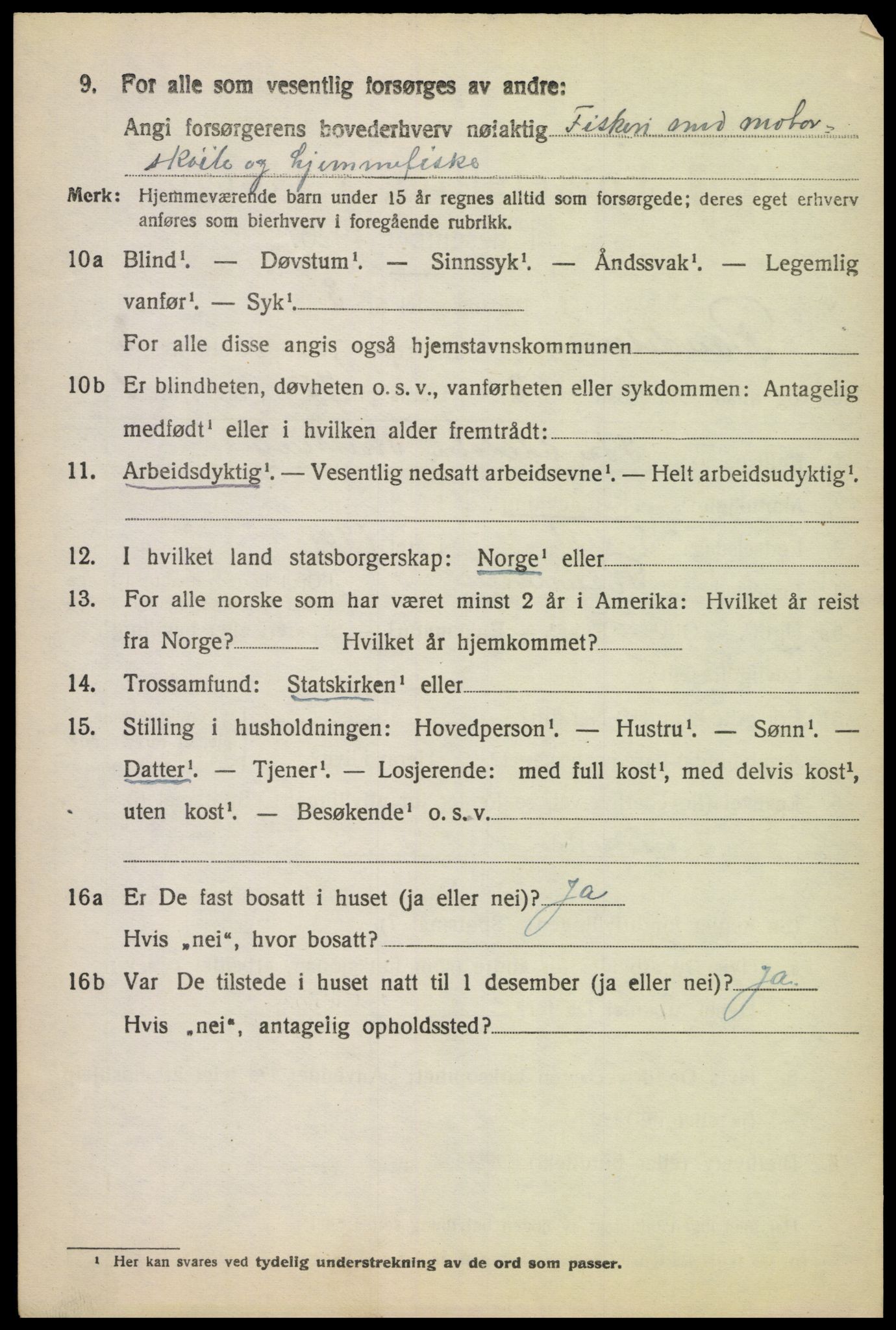 SAK, 1920 census for Randesund, 1920, p. 1099