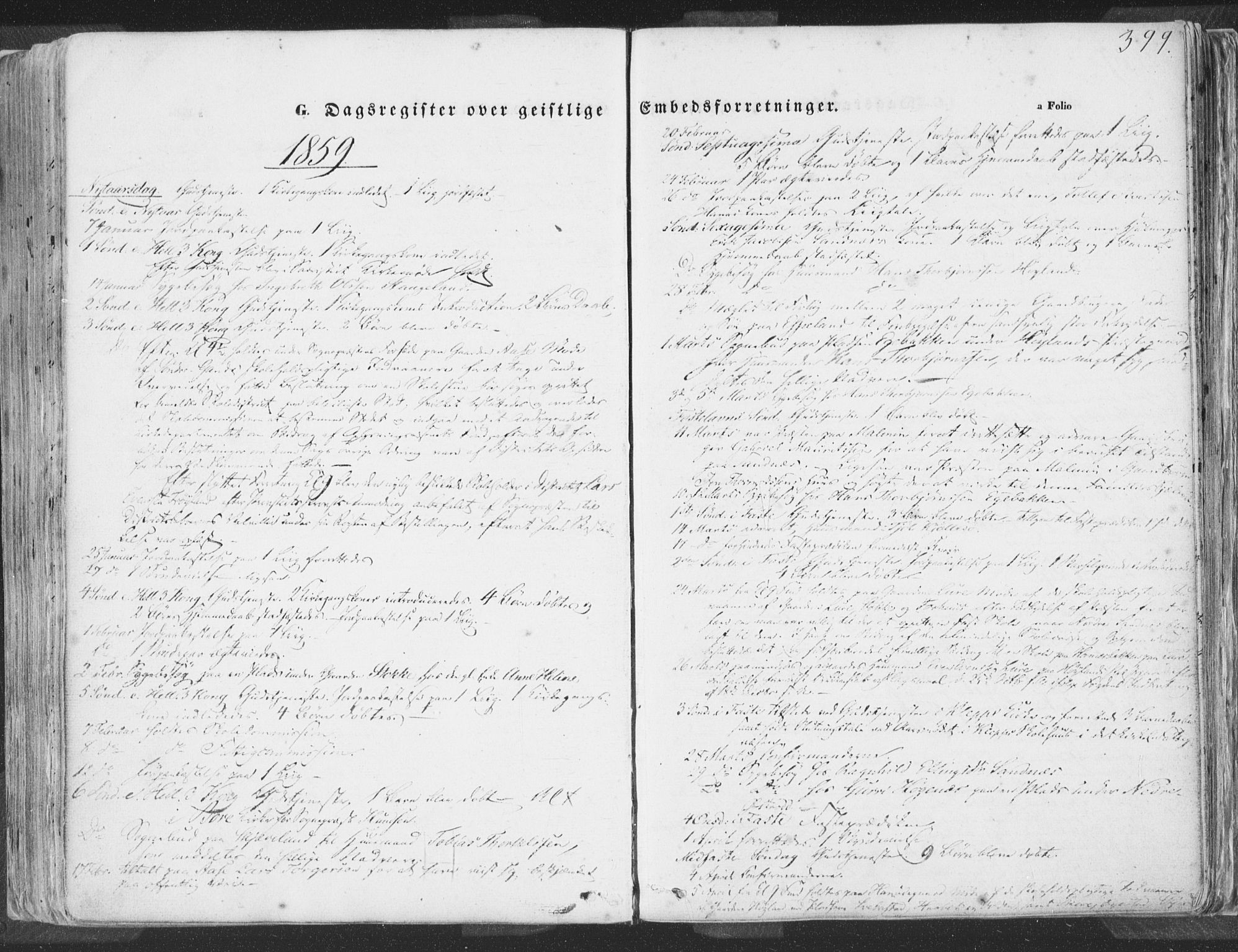 Høyland sokneprestkontor, SAST/A-101799/001/30BA/L0009: Parish register (official) no. A 9.2, 1857-1877, p. 399