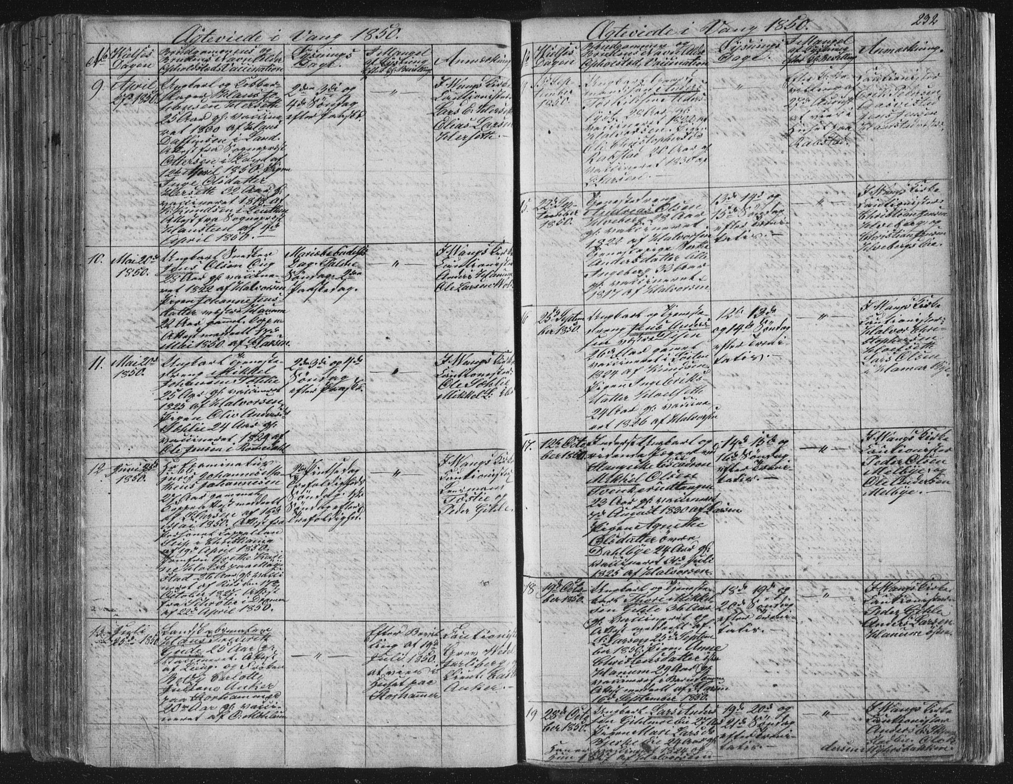 Vang prestekontor, Hedmark, SAH/PREST-008/H/Ha/Hab/L0008: Parish register (copy) no. 8, 1832-1854, p. 232