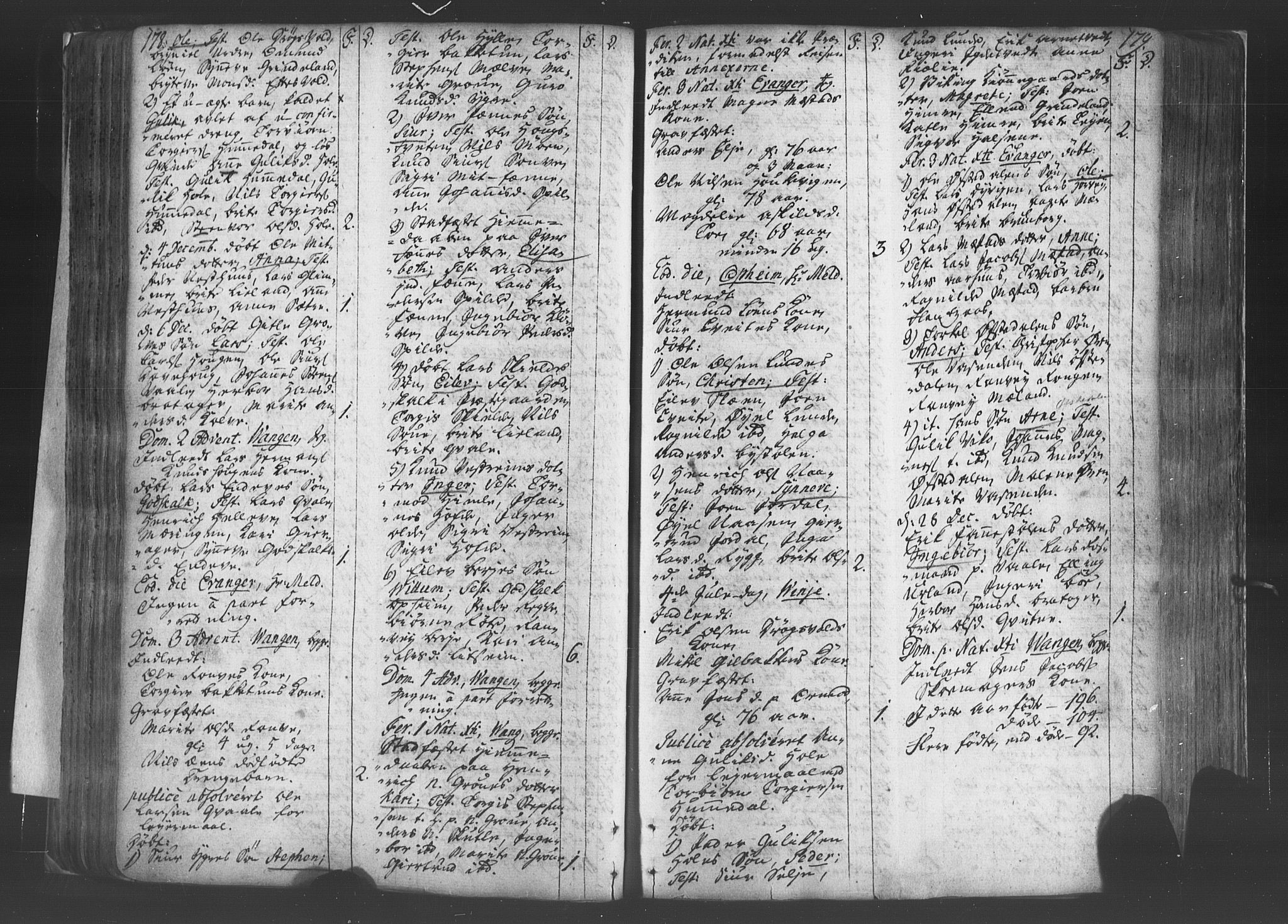 Voss sokneprestembete, SAB/A-79001/H/Haa: Parish register (official) no. A 8, 1752-1780, p. 178-179