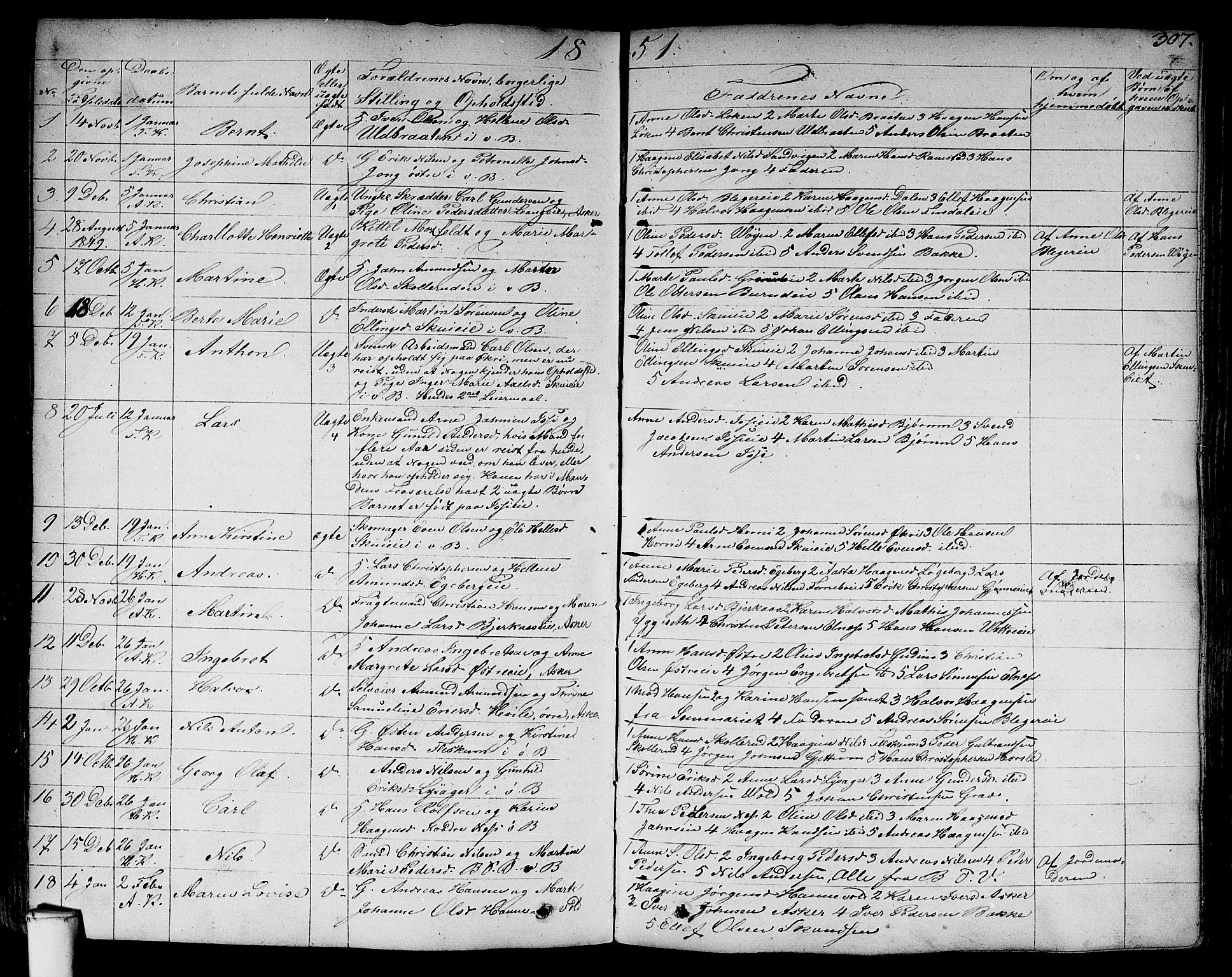 Asker prestekontor Kirkebøker, SAO/A-10256a/F/Fa/L0007: Parish register (official) no. I 7, 1825-1864, p. 307