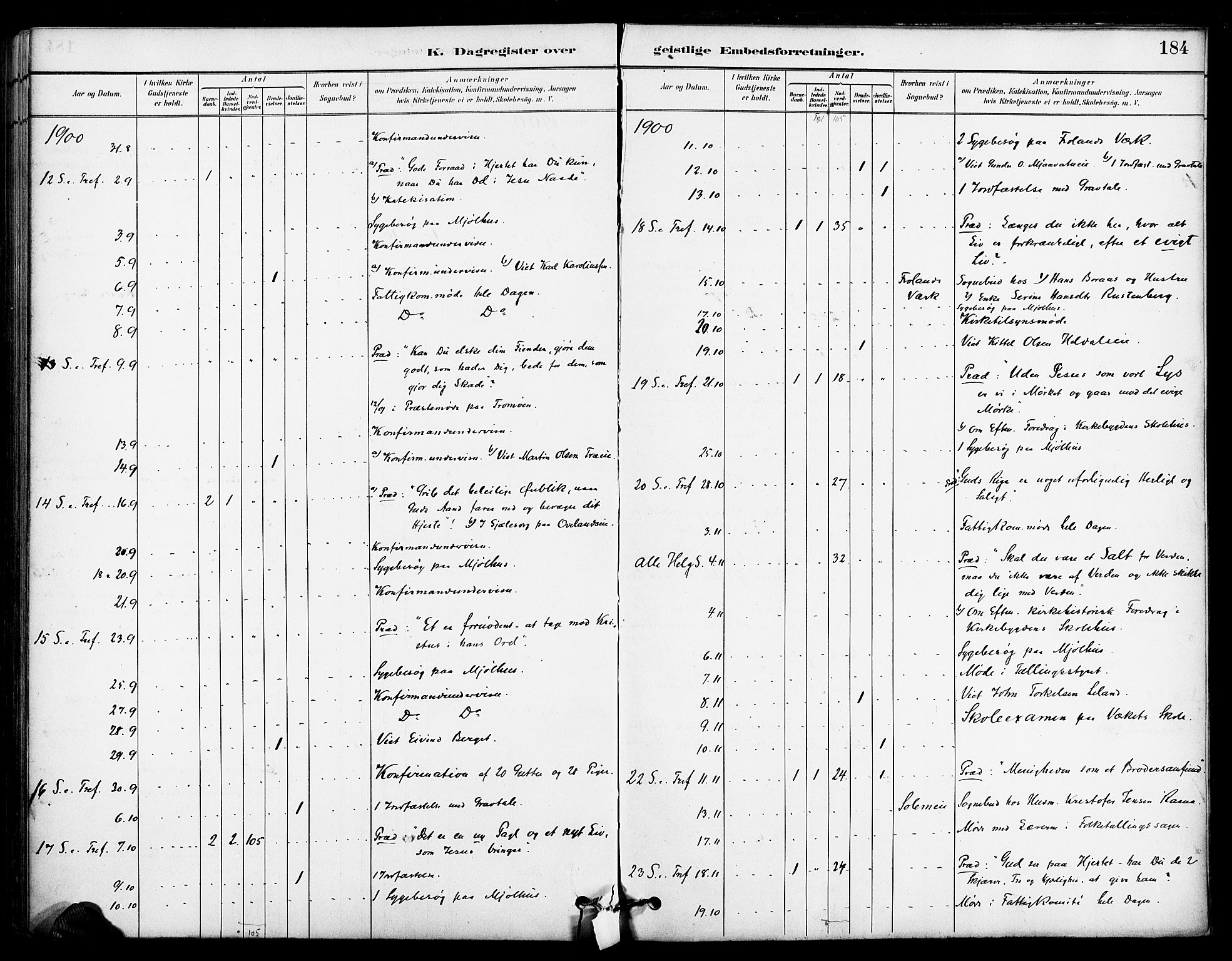 Froland sokneprestkontor, AV/SAK-1111-0013/F/Fa/L0004: Parish register (official) no. A 4, 1882-1906, p. 184