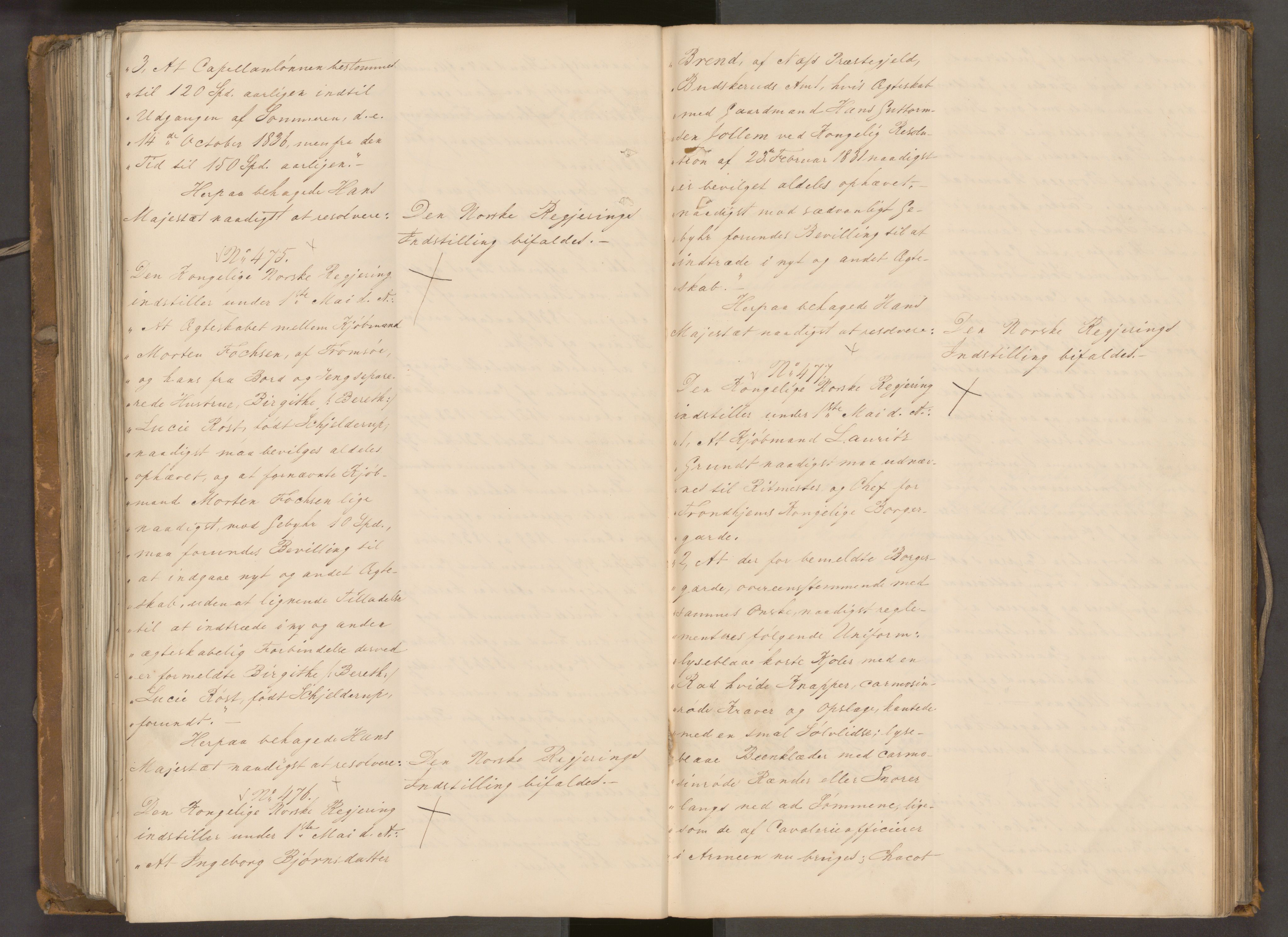 Statsrådssekretariatet, AV/RA-S-1001/A/Ab/L0040: Kgl. res. nr. 1-568, 1. halvår, 1835